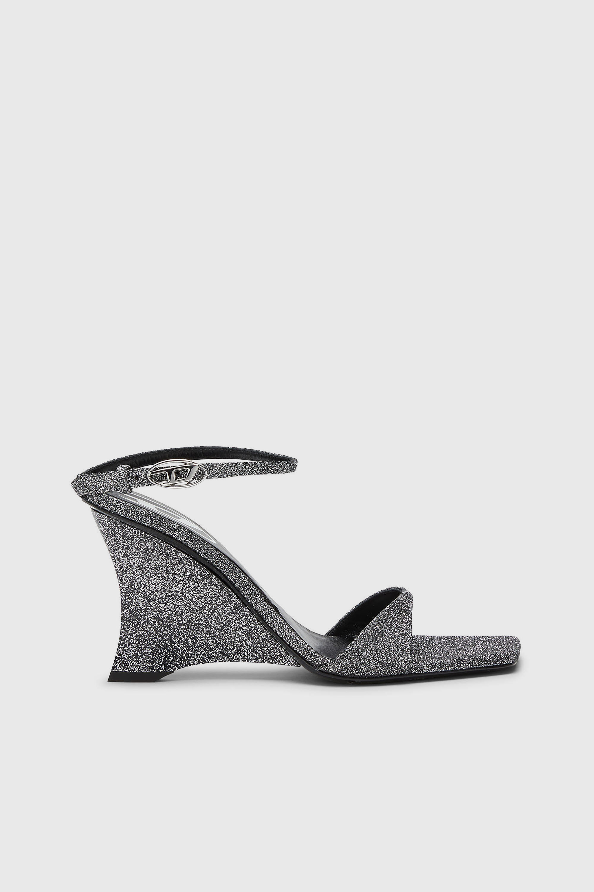 D-Amber-Wedge sandals in Lurex fabric