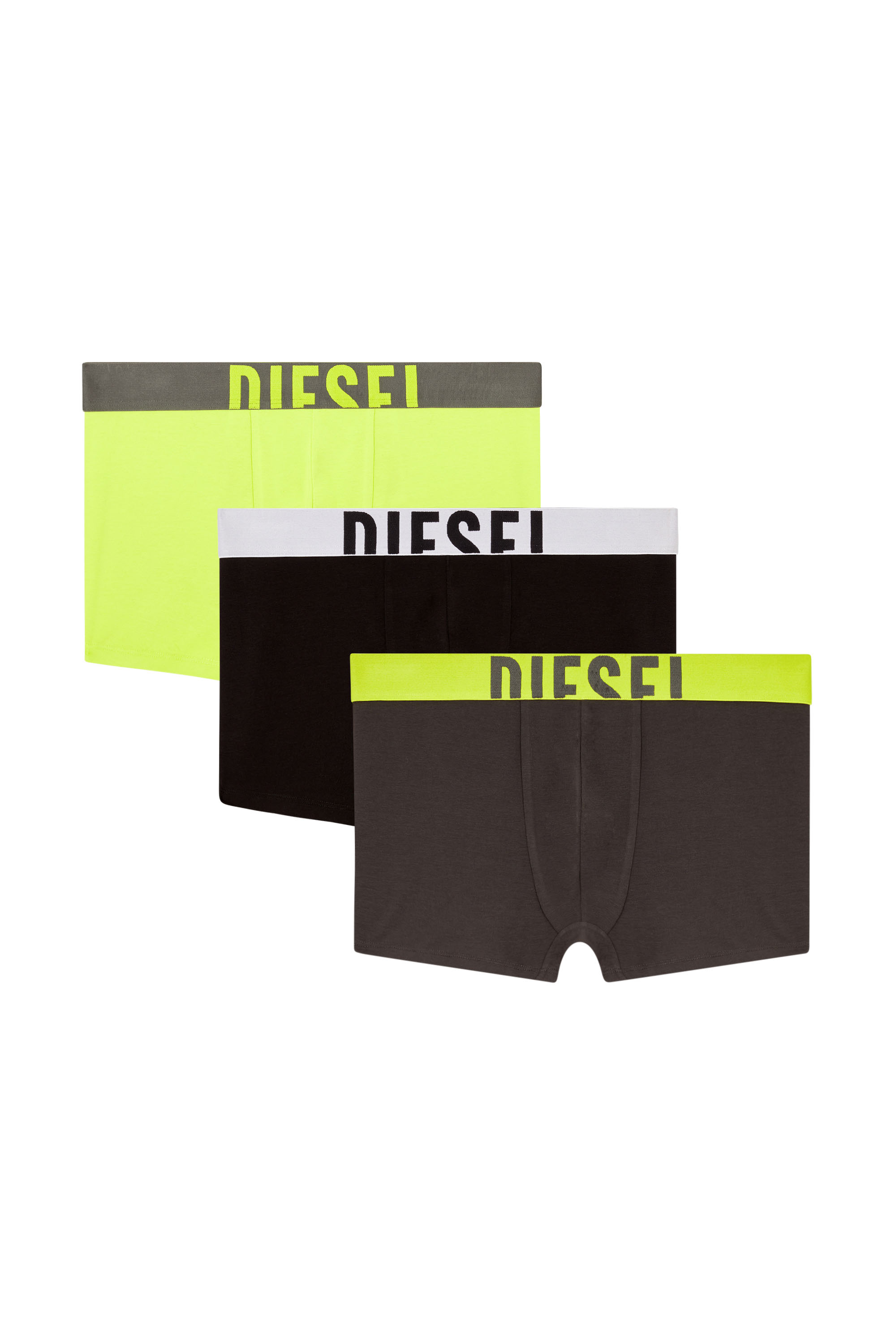 Diesel - DAMIEN-D-POP-3PACK-40, Man's Three-pack boxer briefs in stretch cotton in Grey/Green - 2