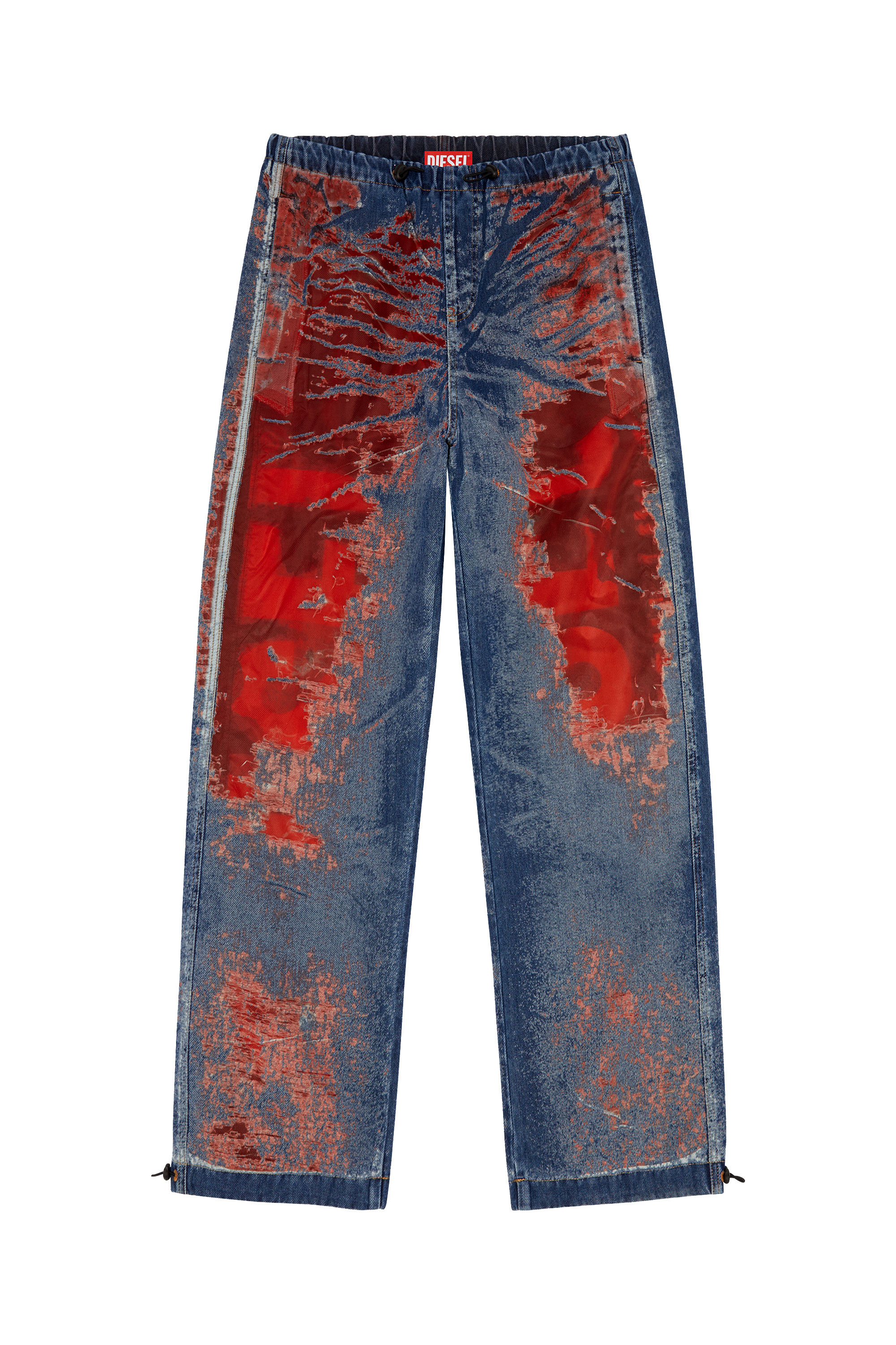 Diesel - Straight Jeans D-Martial 068MI, Blue/Red - Image 5