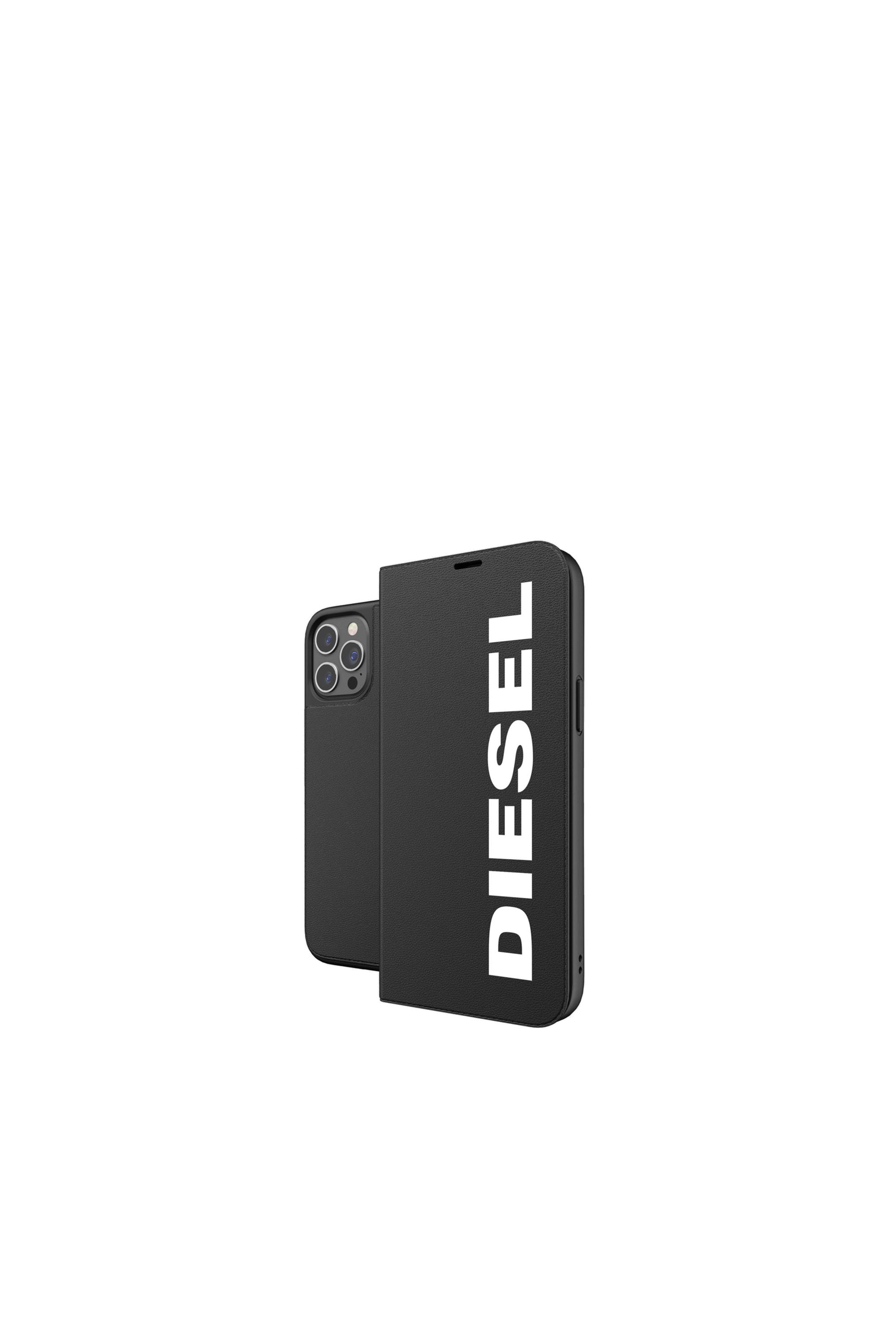 Diesel - 42486 BOOKLET CASE, Unisex's Booklet Case Core for iPhone 12/12 Pro in Black - 1