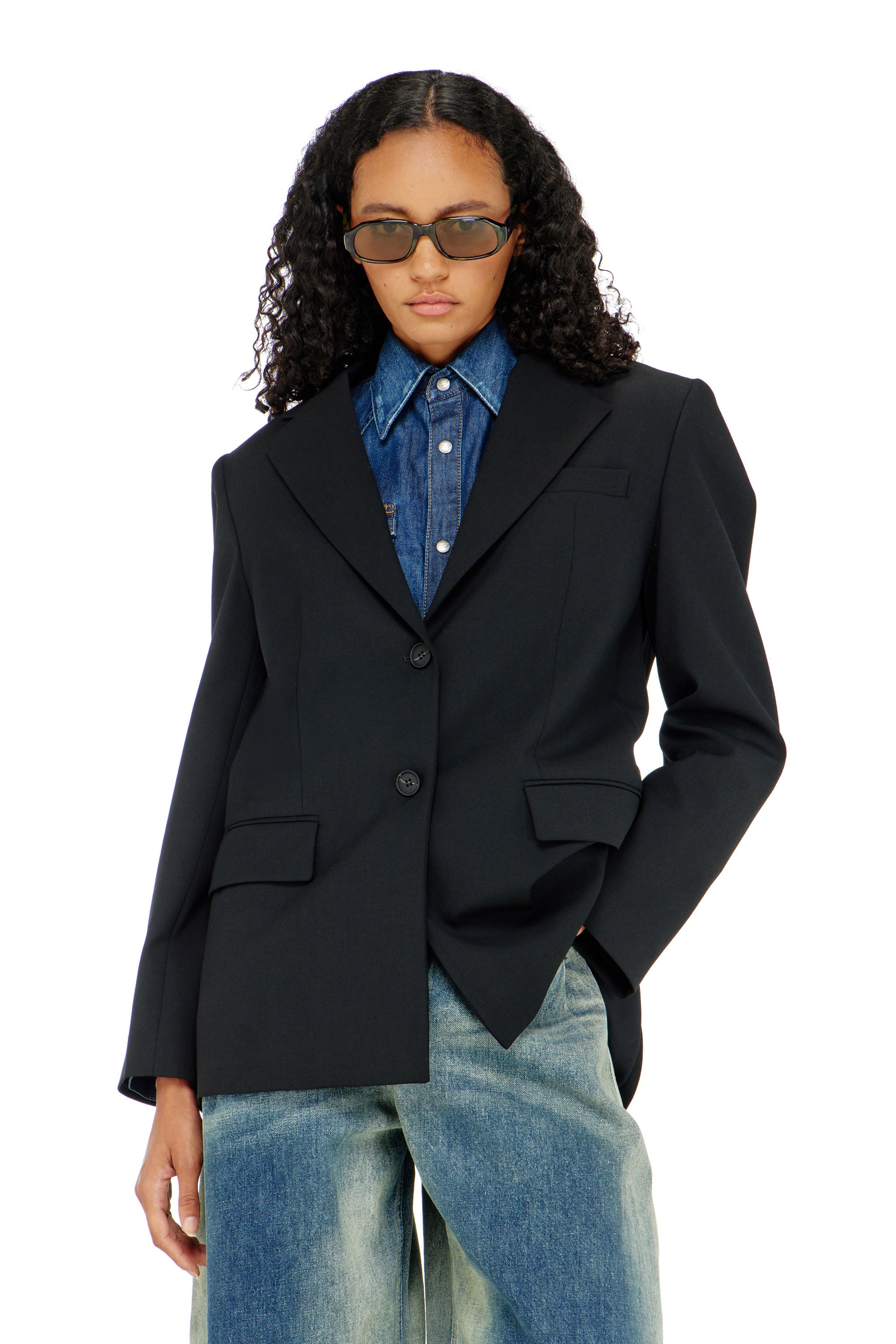 Diesel - G-KESS-R1, Woman's Blazer in wool blend in Black - 3