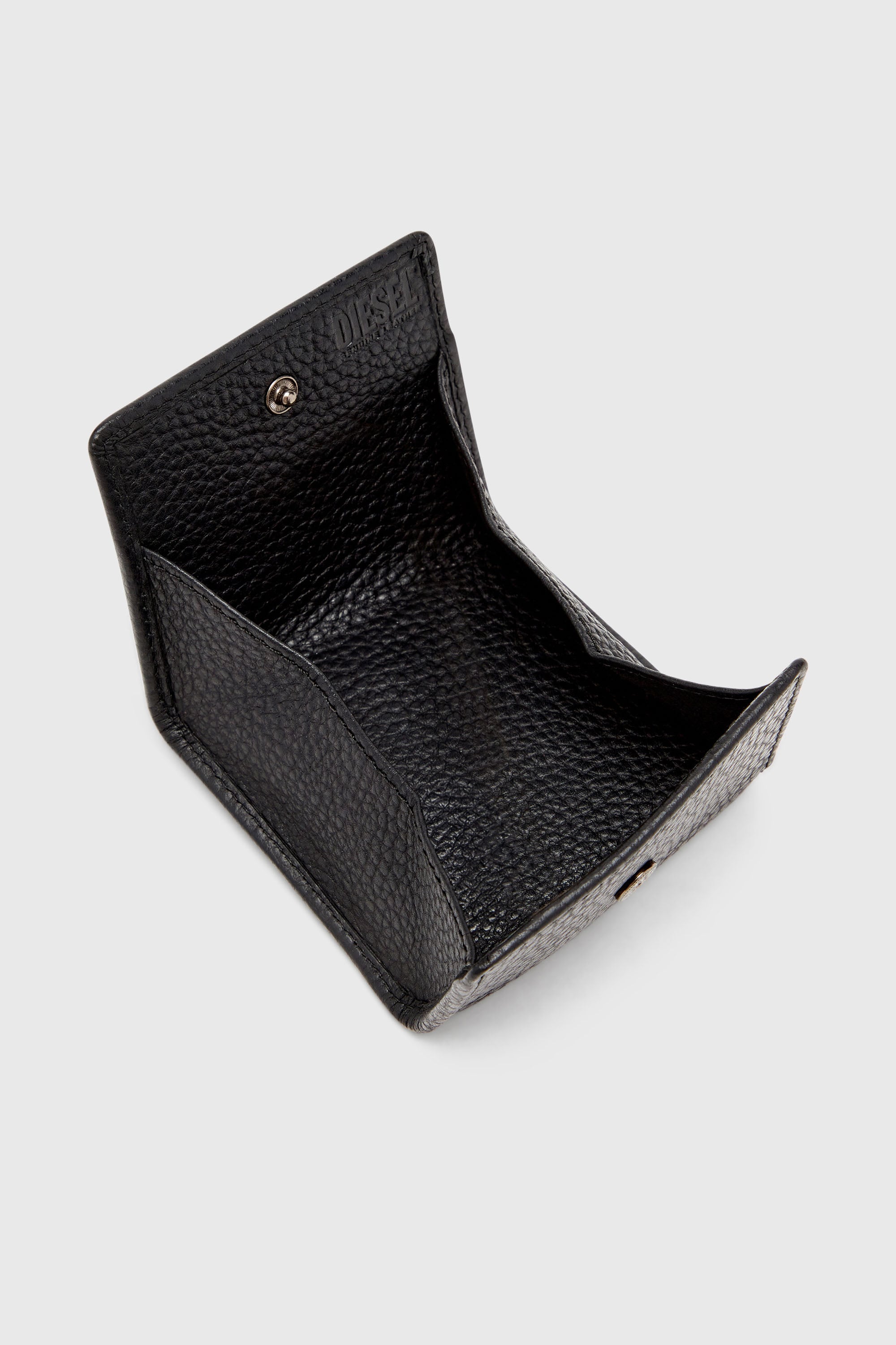 Diesel - HISSU EVO COIN CASE, Man's Coin purse in grainy leather in Black - 3