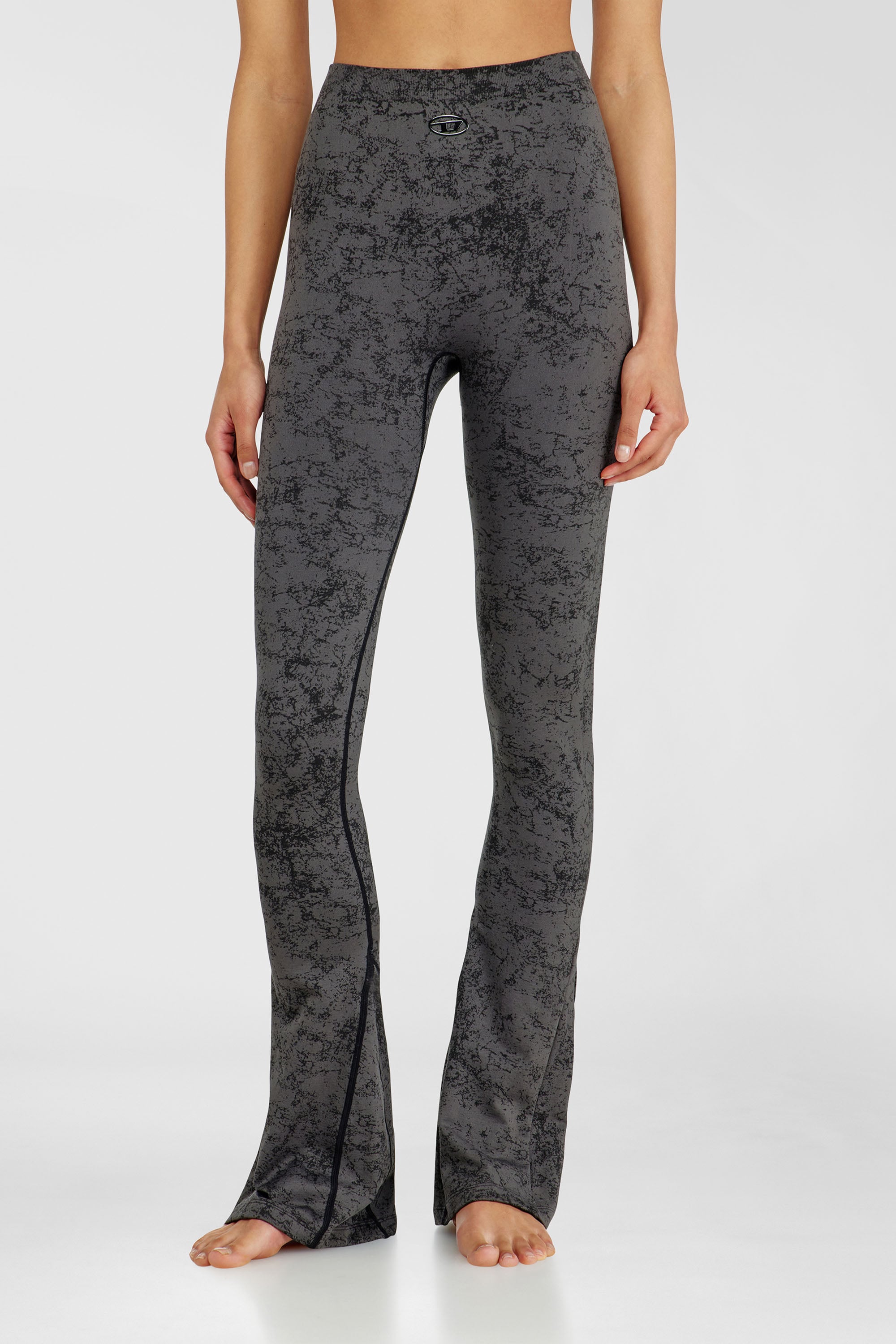 Diesel - CORNELIA-UTLT, Woman's Fared leggings with utilitarian print in Dark grey - 1