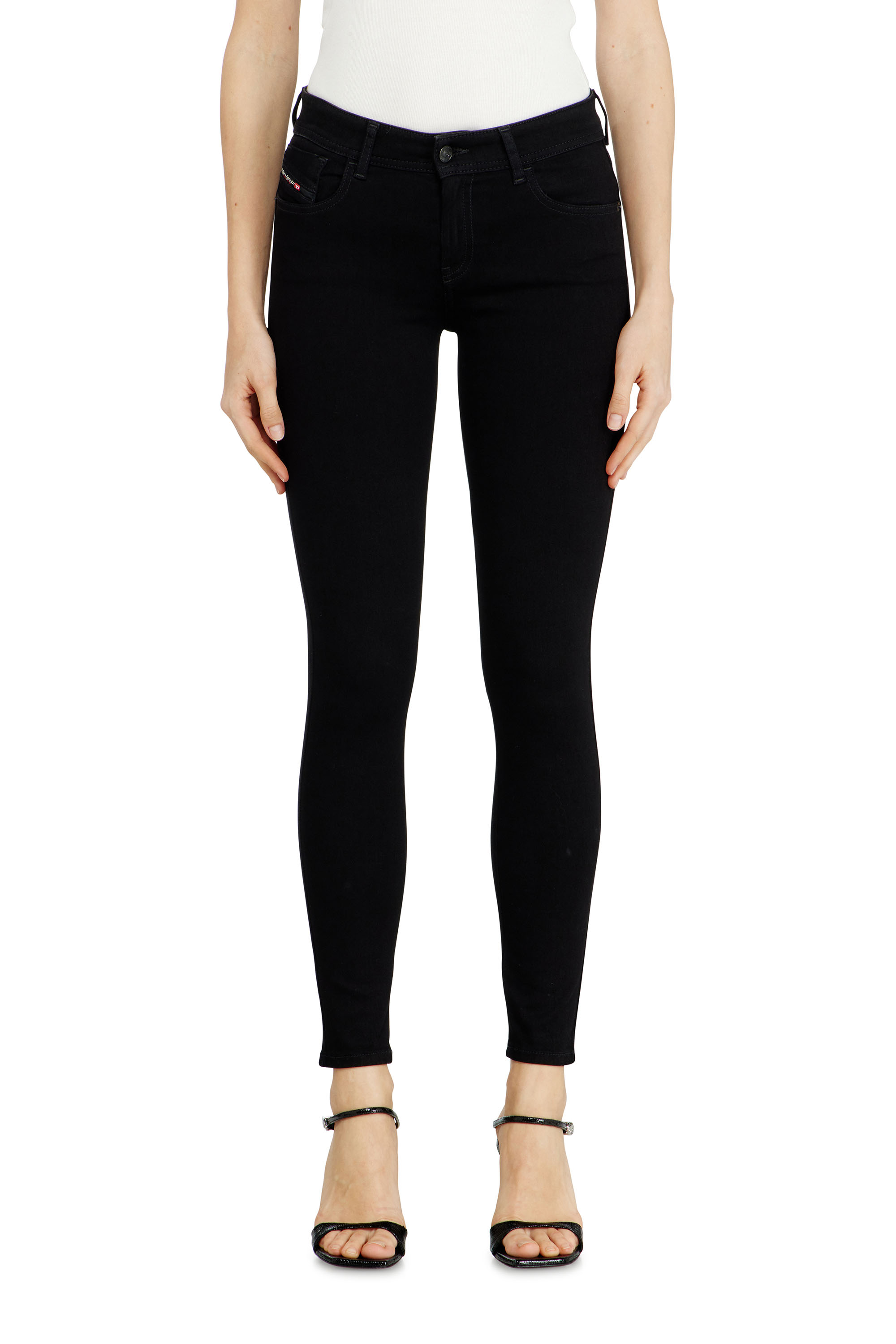 Diesel - Woman's Skinny Jeans 2017 Slandy 069EF, Black/Dark grey - 4
