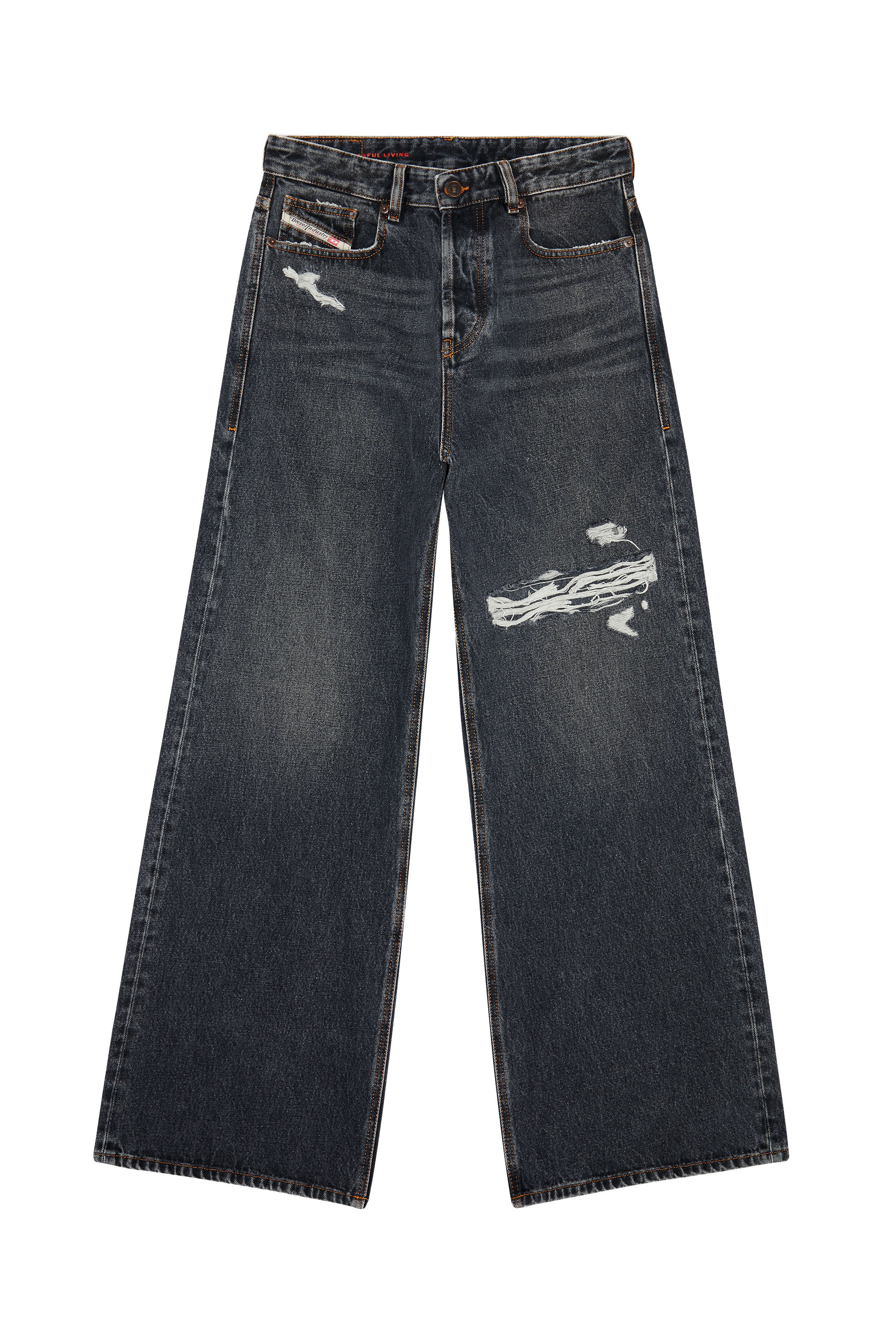 Diesel - Unisex's Relaxed Jeans 1996 D-Sire 007F6, Black/Dark grey - 8