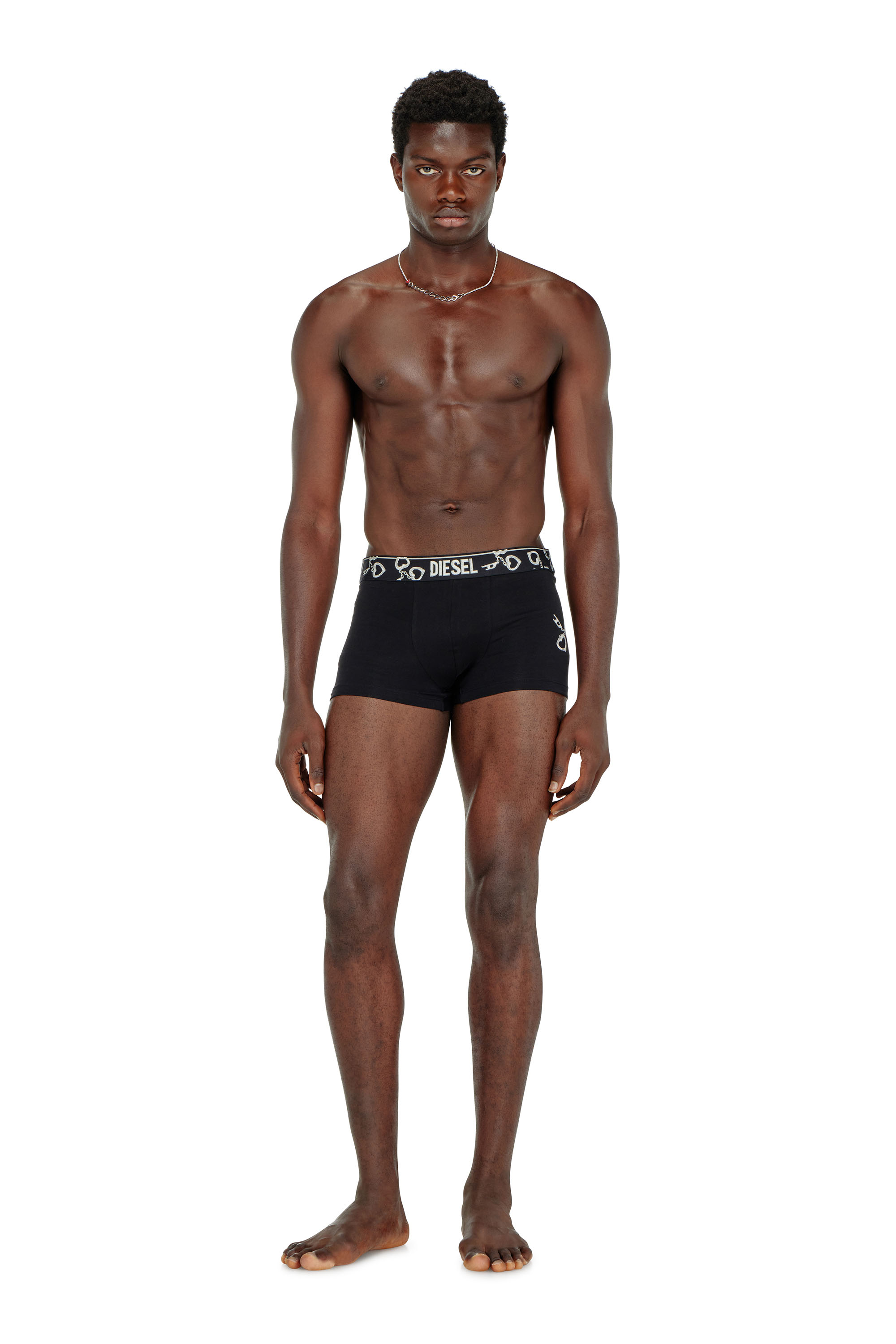 Diesel - DAMIEN-GFT-3PACK, Man's Three-pack boxer briefs with handcuff motif in Black - 1