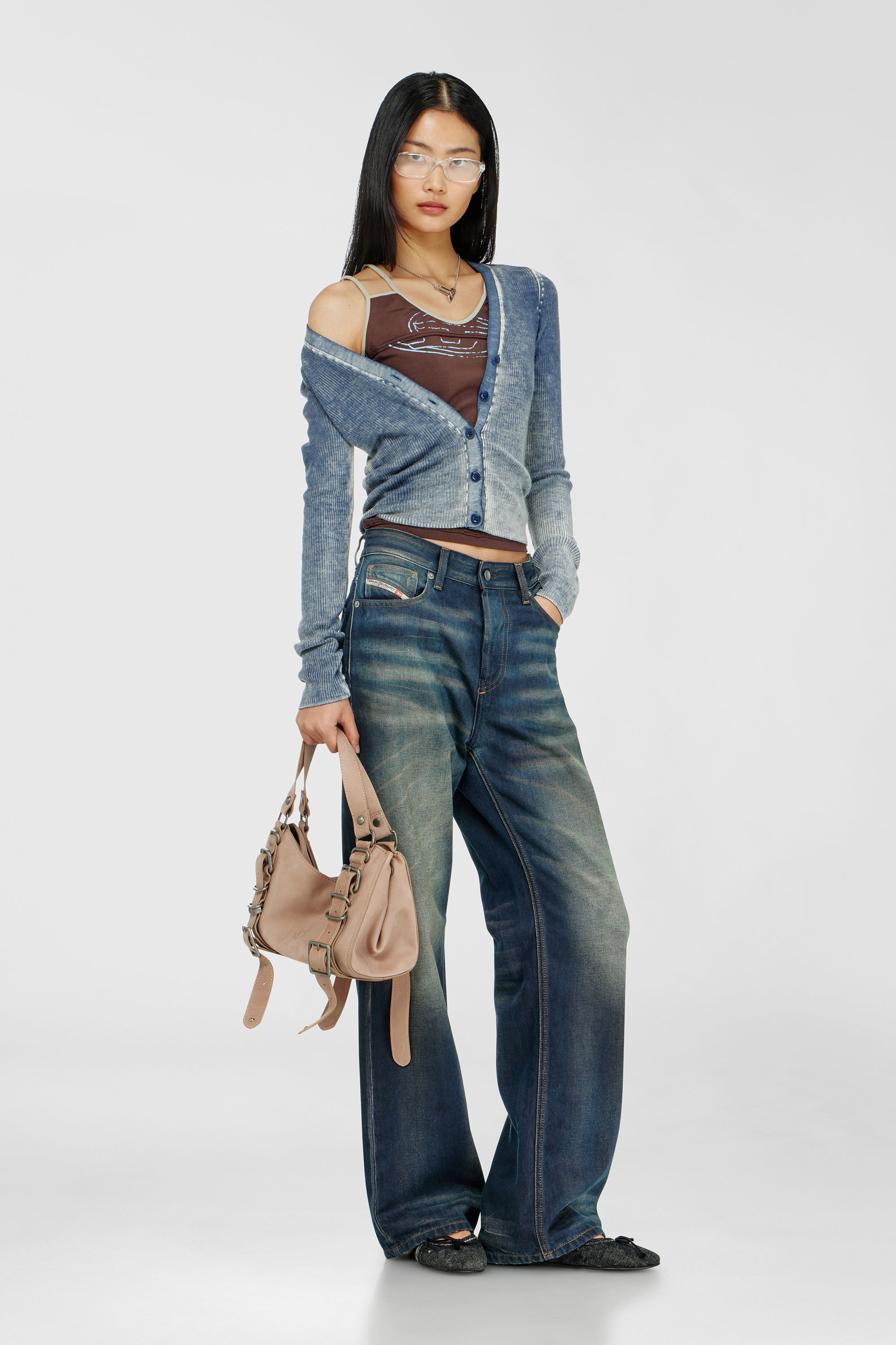 D-One-Small top-handle bag in treated leather