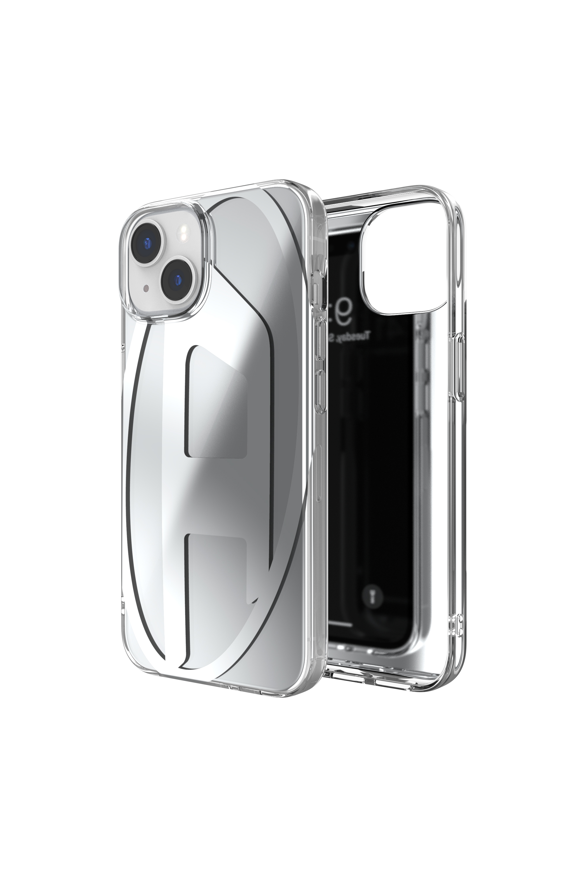 Diesel - 54094 MOULDED CASE, Unisex's Oval D case iPhone 13/iPhone 14 in Silver - 1