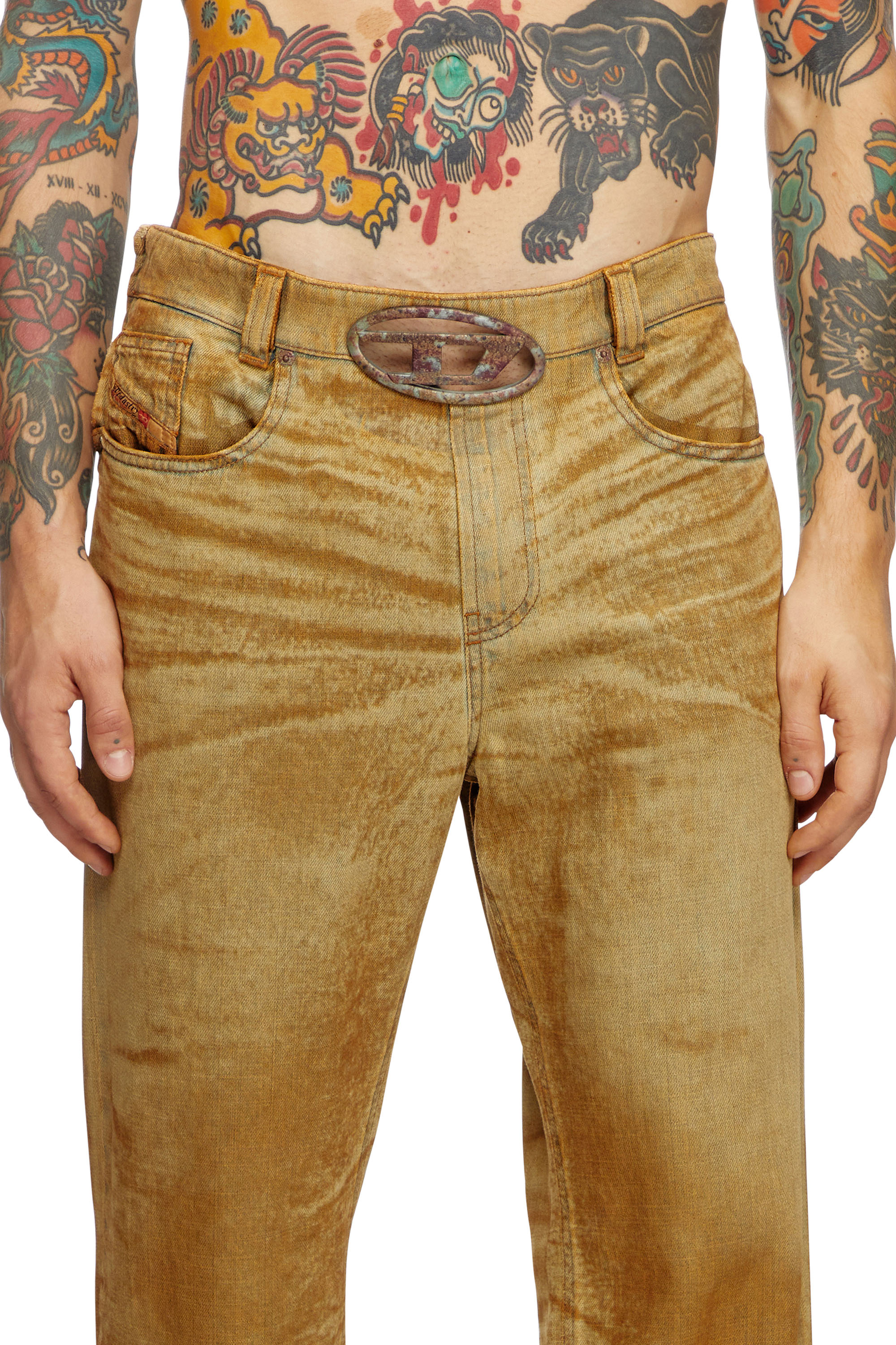 Diesel - Man's Regular Jeans 2010 D-Macs 0AJET, Light Brown - 5