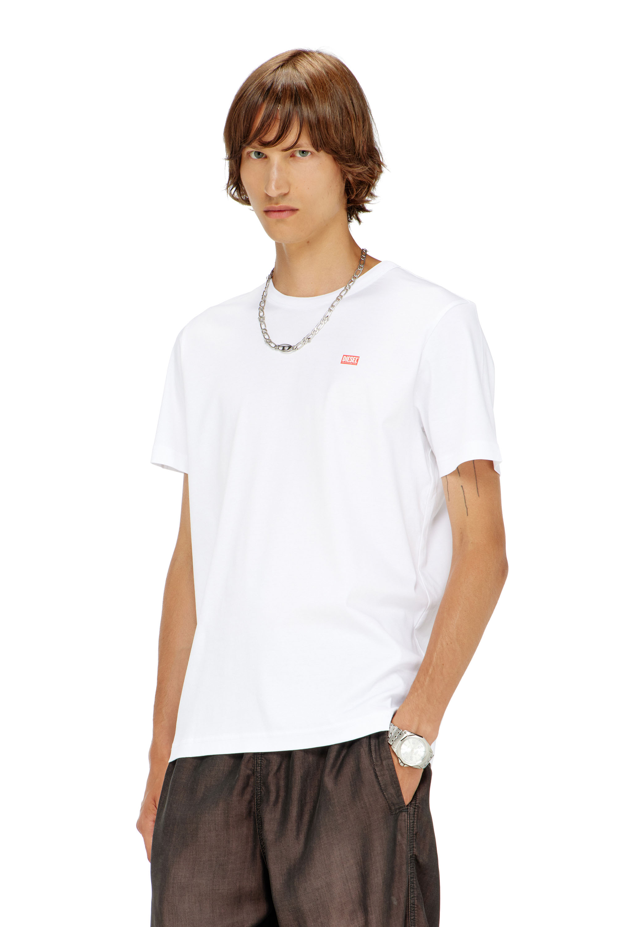 Diesel - T-MIEGOR-K77, Man's T-shirt in mercerised cotton in White - 1
