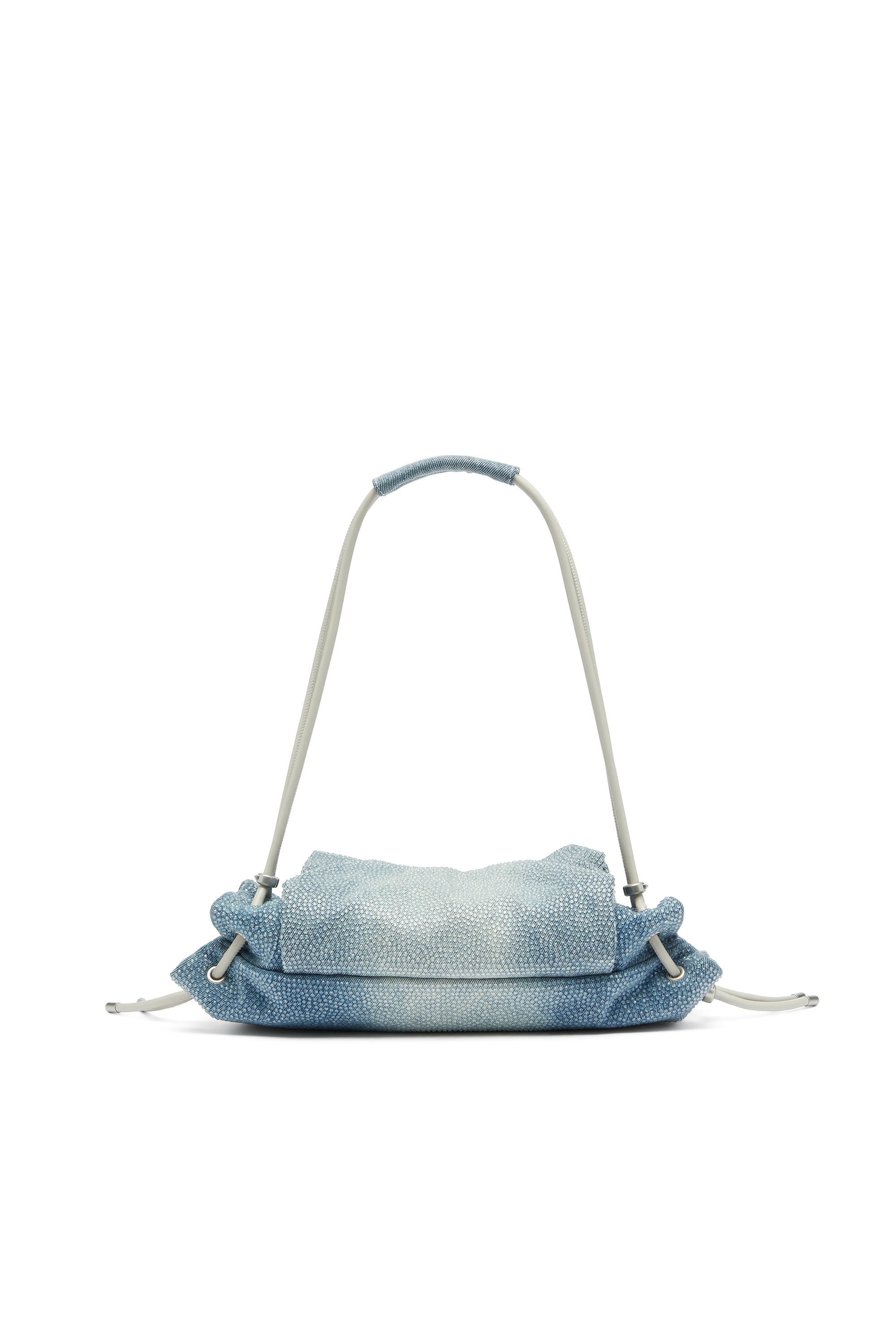 Diesel - SCRUNCH-D SHOULDER S, Woman's Scrunch-D - Shoulder bag in denim with transparent crystals in Blue - 2