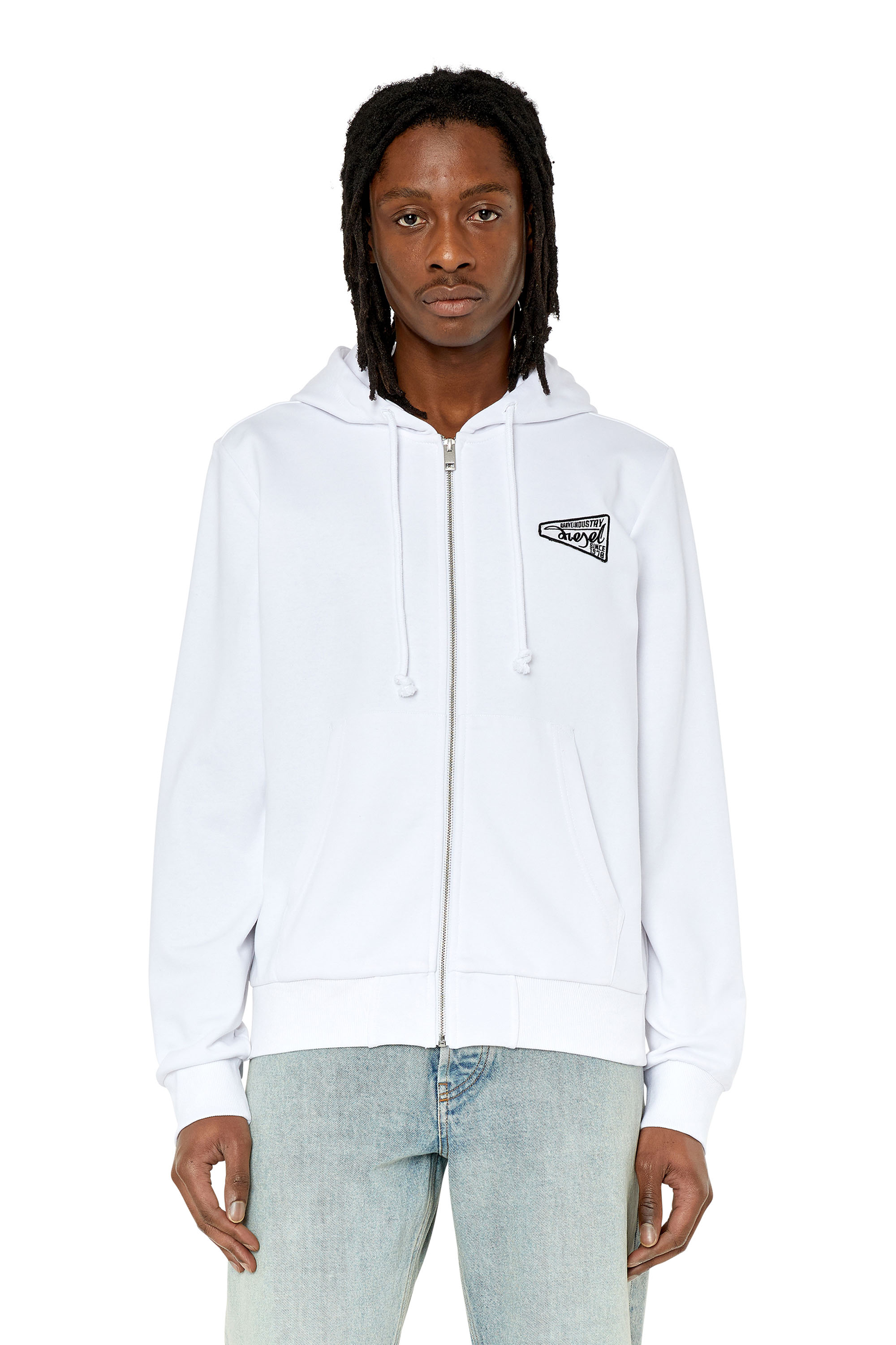Diesel - S-GINN-HOOD-ZIP-K8, White - Image 1