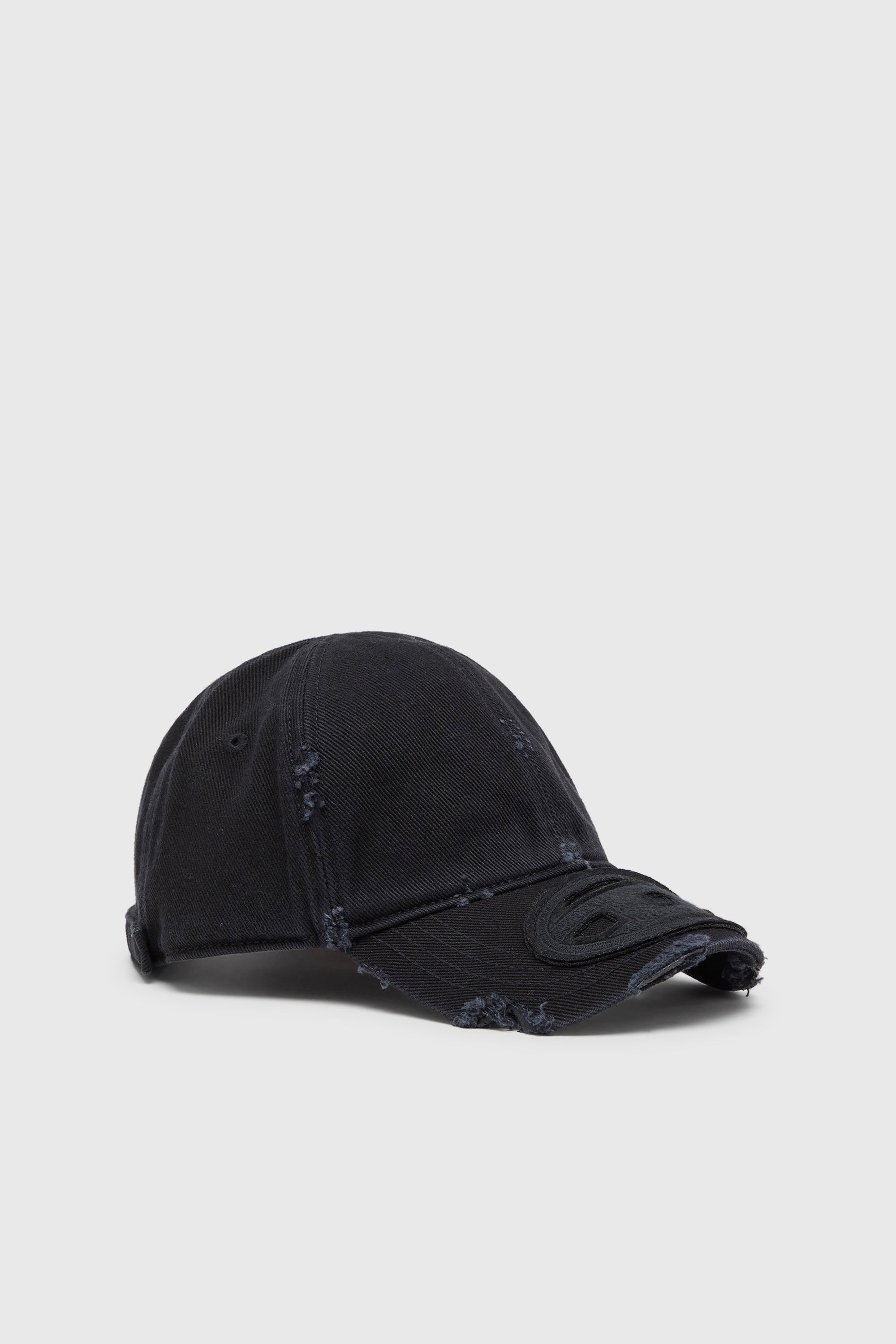 Cotton twill cap with distressed details
