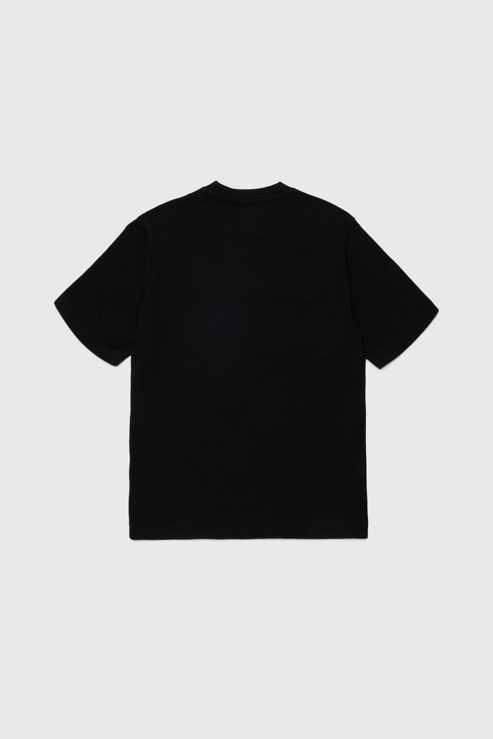 Diesel - TJEANS OVER, Man's Cotton T-shirt with frayed-effect logo in Black - 2