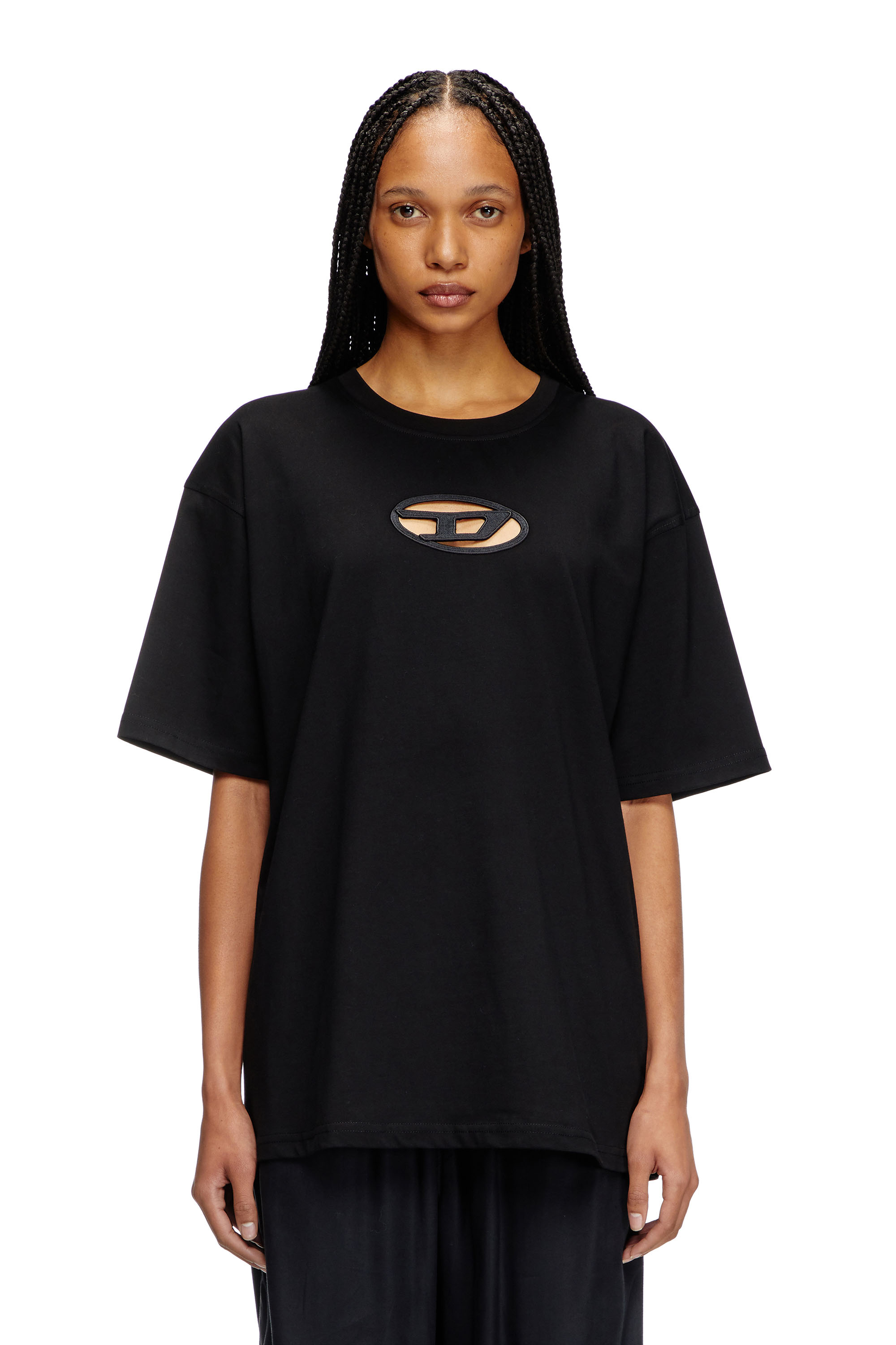 Diesel - T-BOXT-OD, Unisex's T-shirt with embroidered Oval D in Black - 5