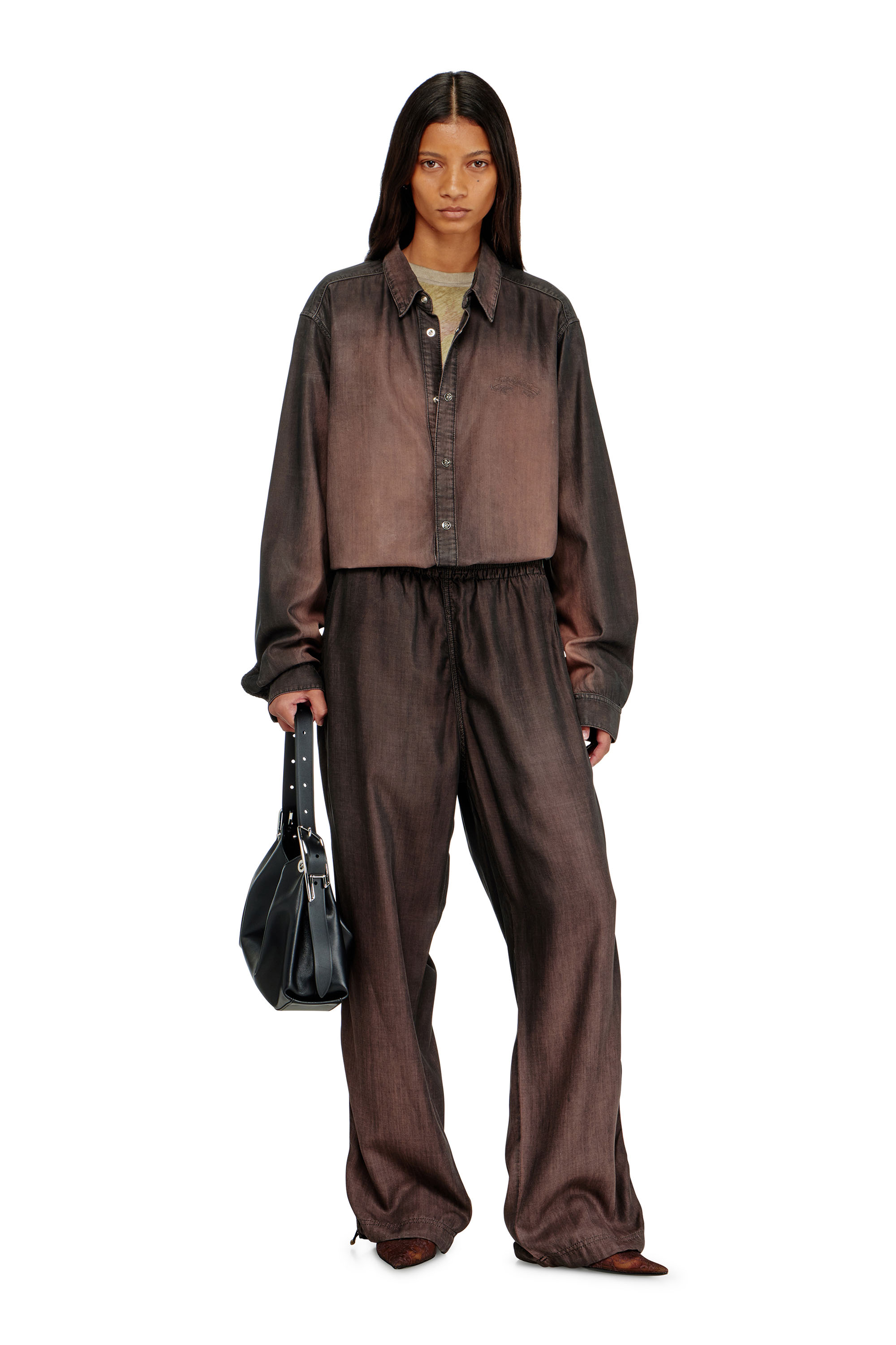 Diesel - Unisex's Relaxed Jeans D-Roder 068YF, Dark Brown - 2