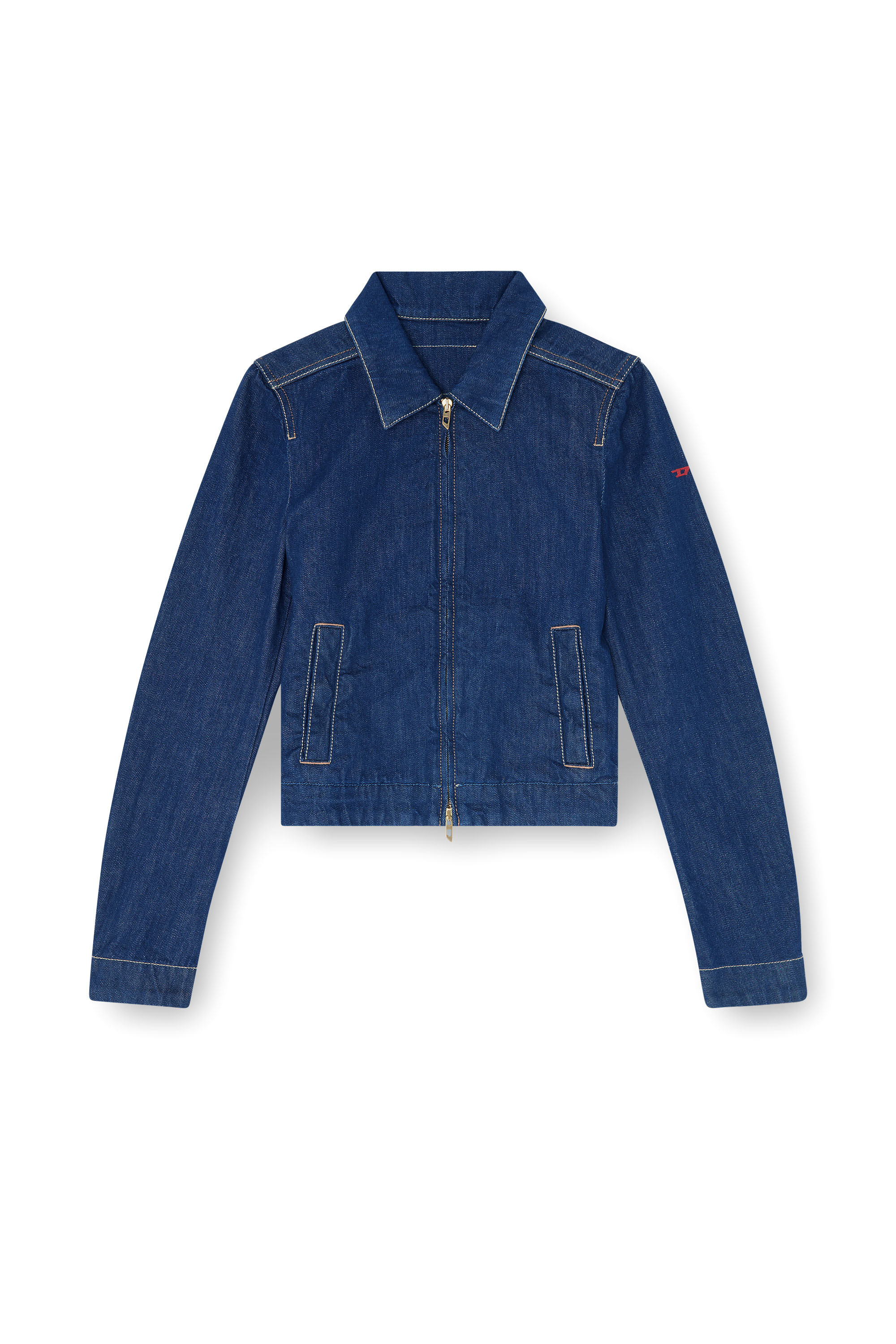 Diesel - DE-CORB, Woman's Coach jacket in rinse denim in Dark Blue - 3