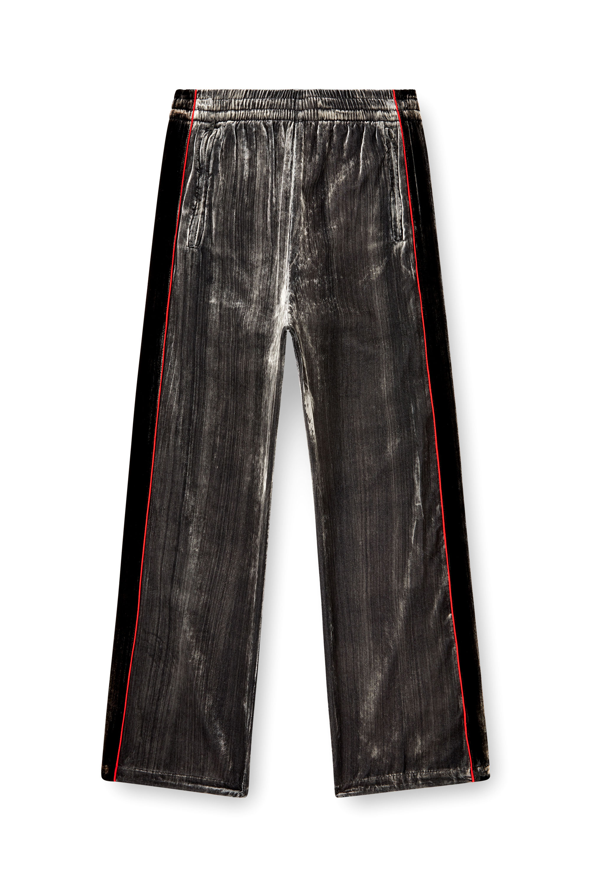 Diesel - P-HAY, Man's Track pants in treated velvet in Dark grey - 2
