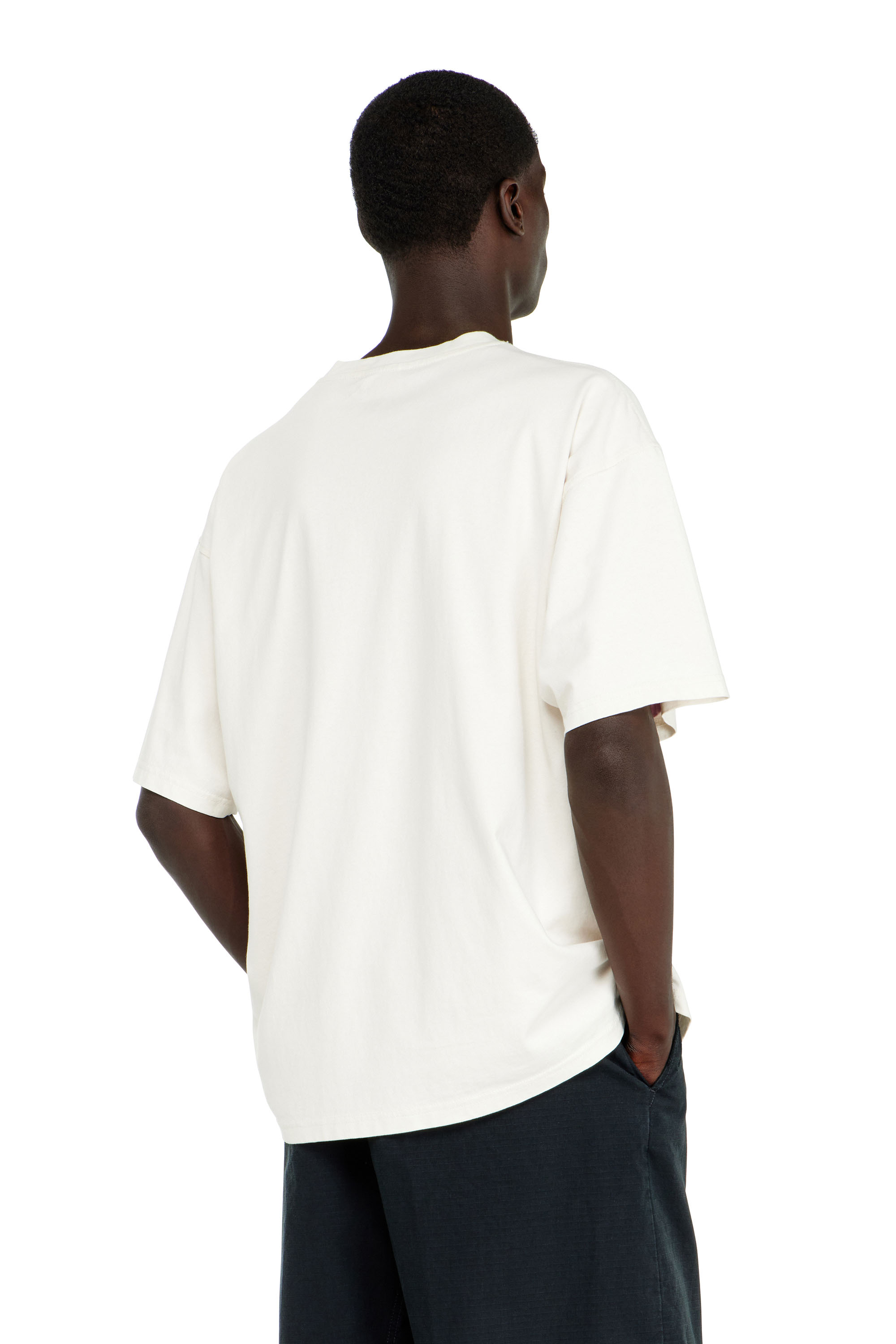 Diesel - T-BOXT-N14, Man's T-shirt with distressed flocked logo in White - 4