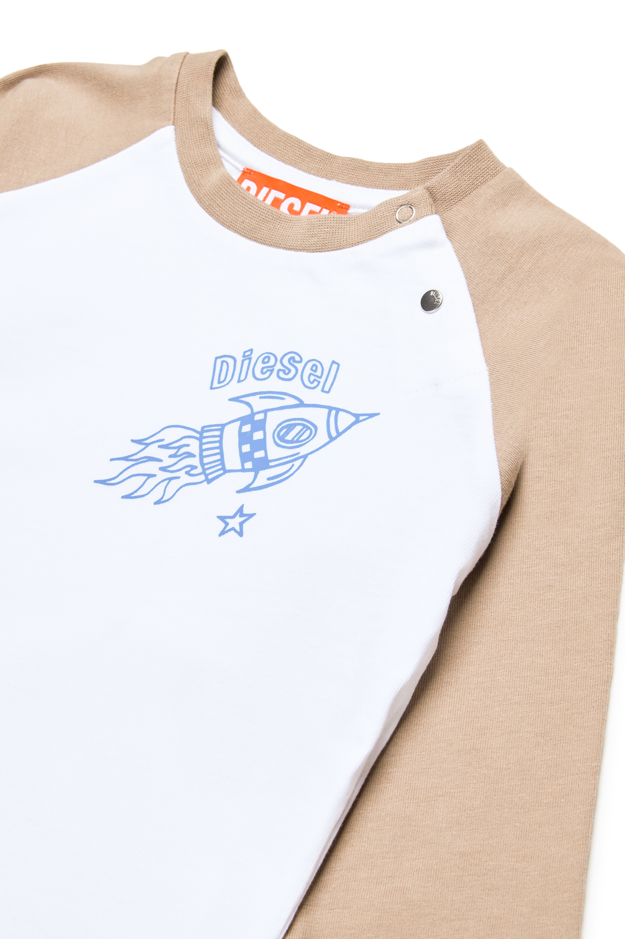 Diesel - TNOAHB, Man's Long-sleeve T-shirt with rocket print in White/Brown - 3