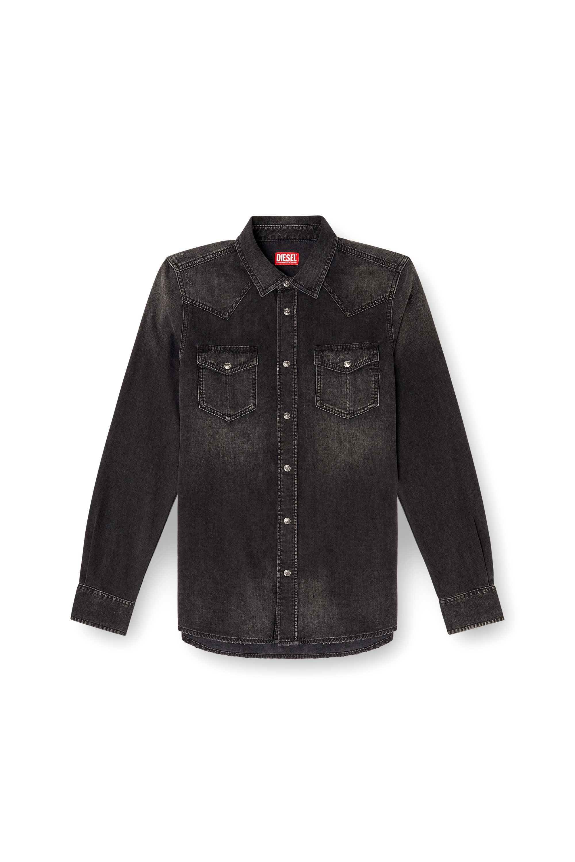 Diesel - D-VEGA, Man's Denim overshirt in Black - 2