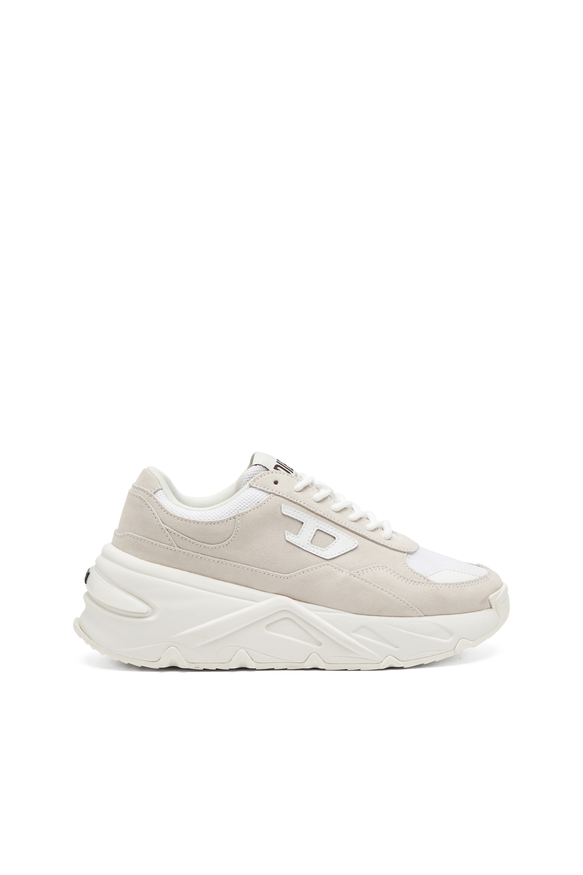 Diesel - S-SAVANNAH W, Woman's Platform sneakers in suede and mesh in White - 1