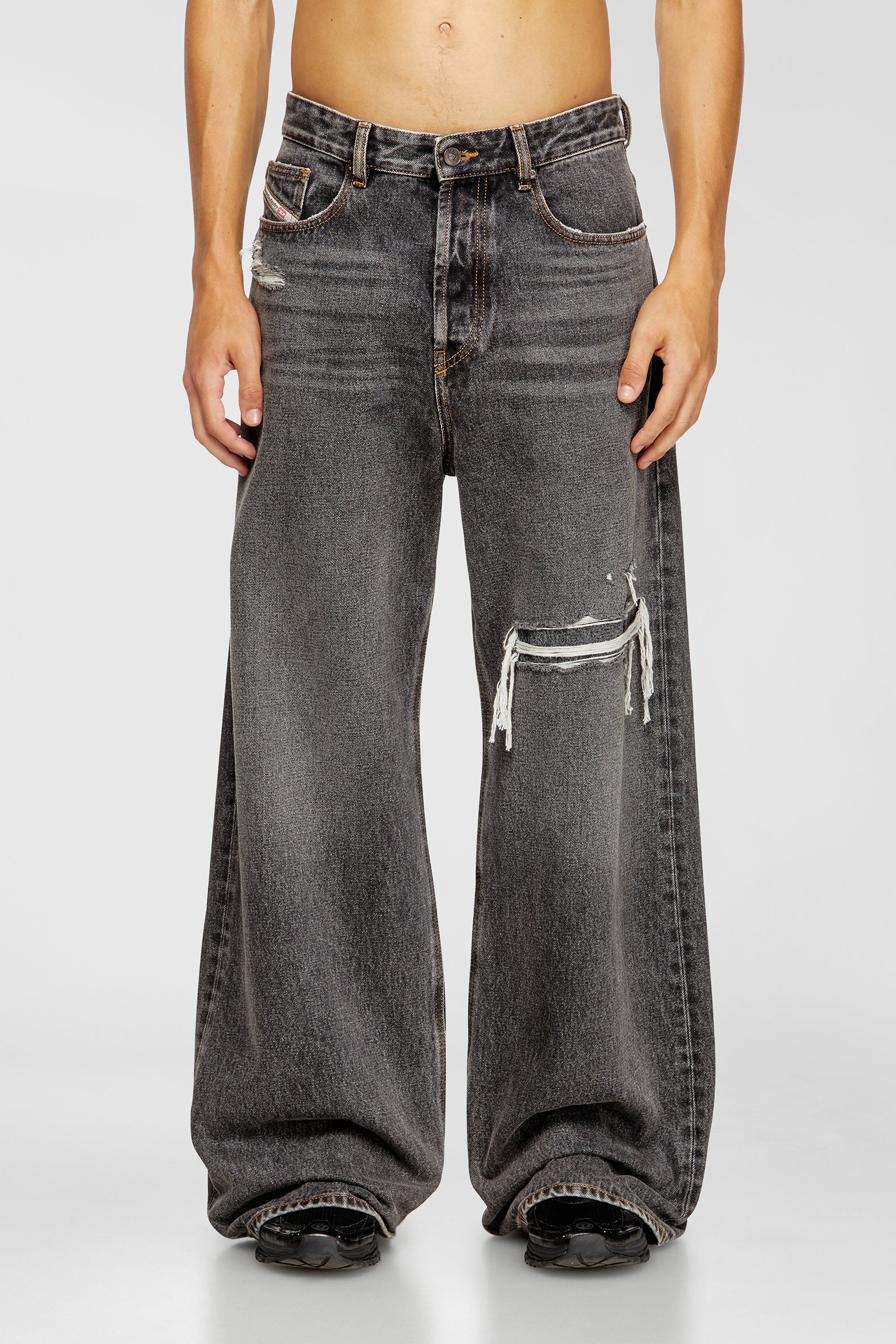 Diesel - Man's Relaxed Jeans D-Rise 007F6, Black/Dark grey - 1