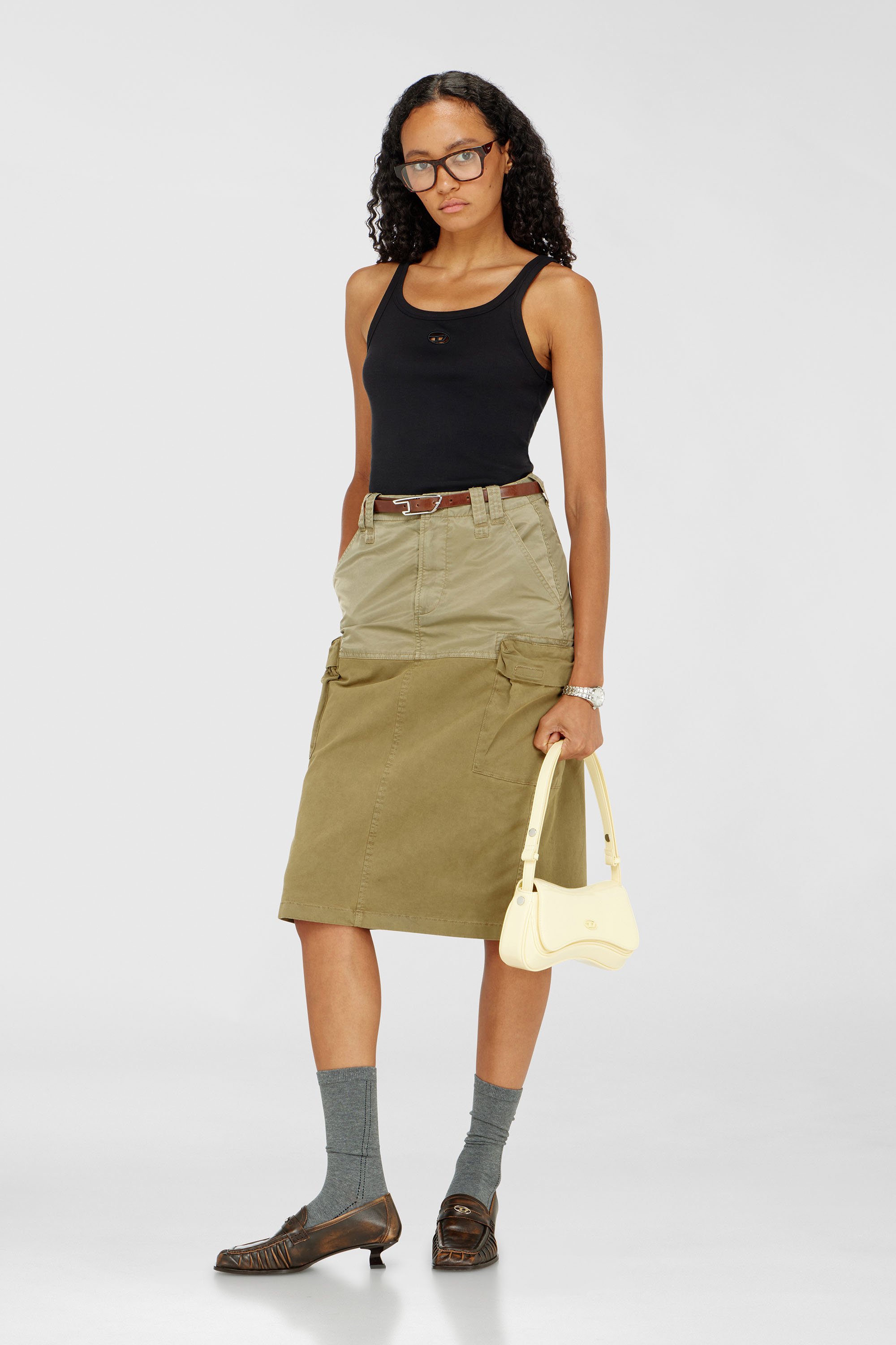 Slim tank top with laser-cut Oval D
