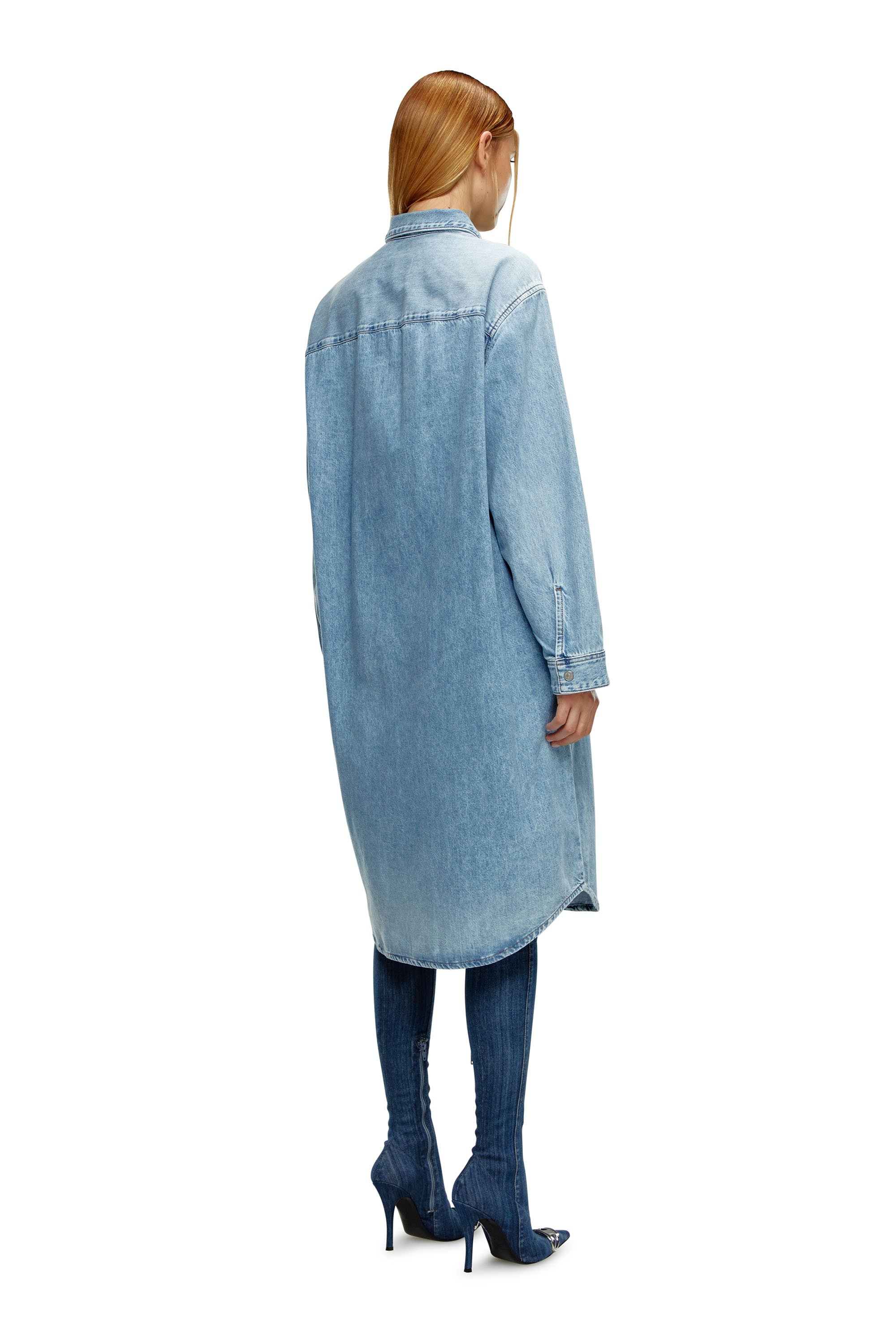 Diesel - DE-DALIS, Woman's Shirt dress in denim in Light Blue - 3