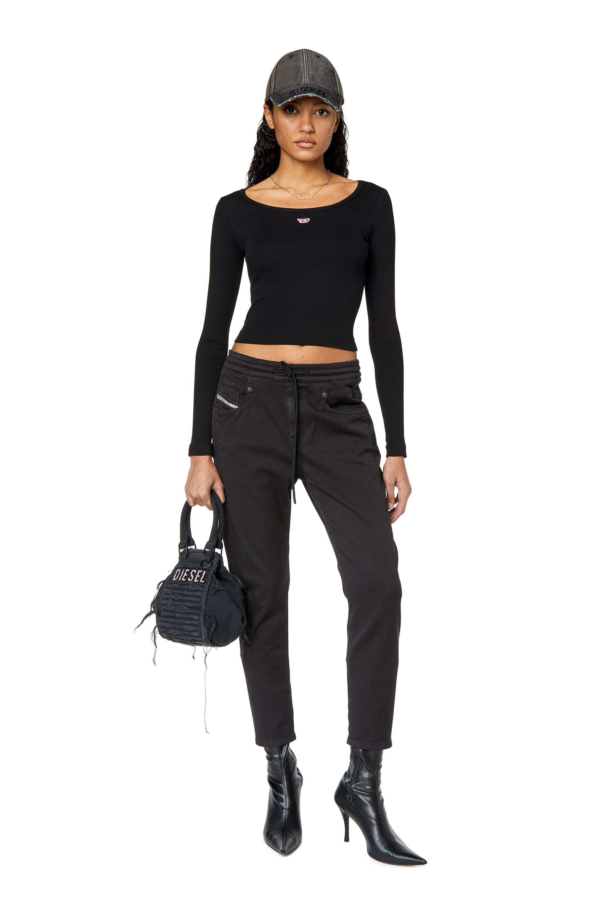 Diesel - Boyfriend Fayza JoggJeans® 068DY, Black/Dark grey - Image 4