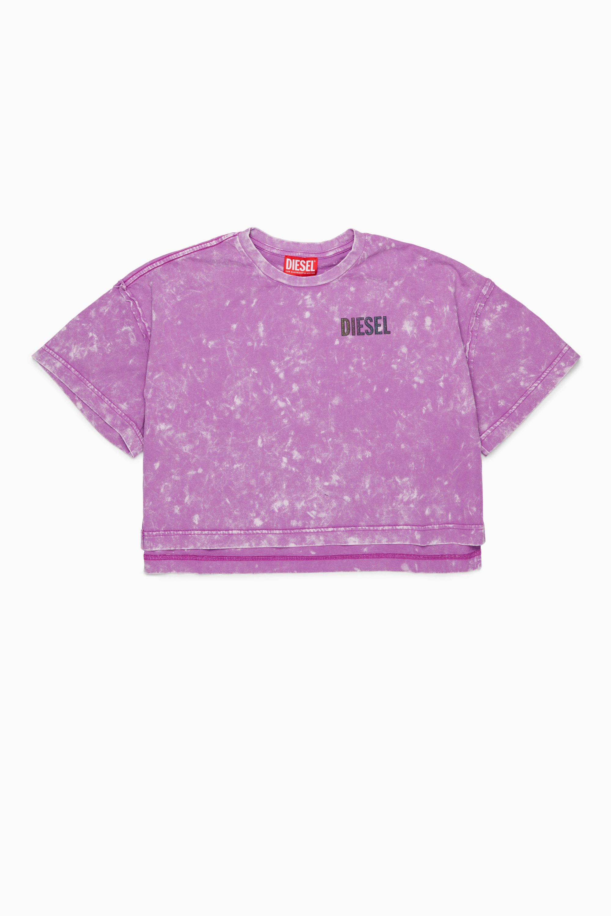 Diesel - TLOXY, Woman's Cropped T-shirt with tie-dye effect in Violet - 1