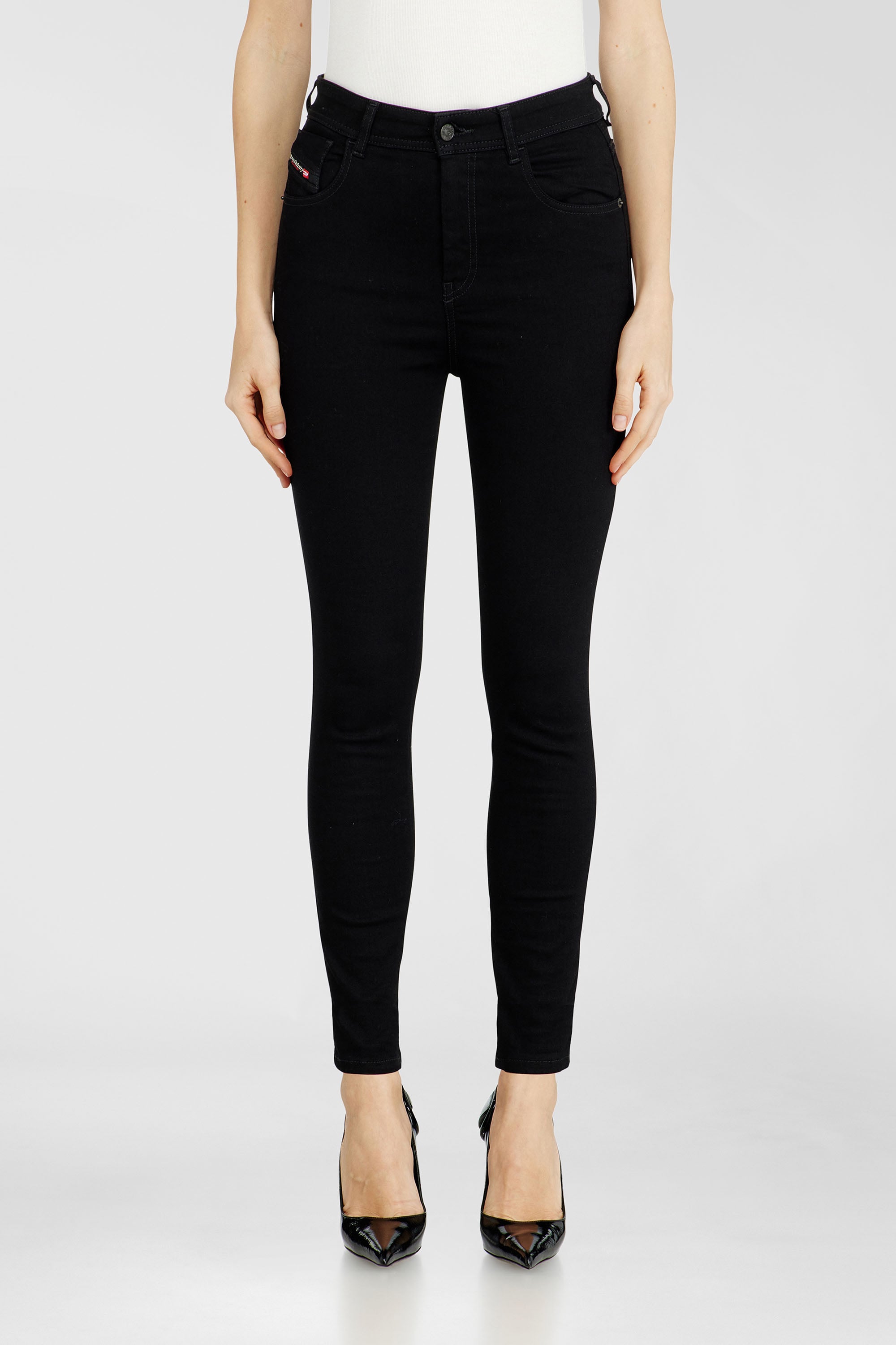 Diesel - Woman's Skinny Jeans 1984 Slandy-High 069EF, Black/Dark grey - 1