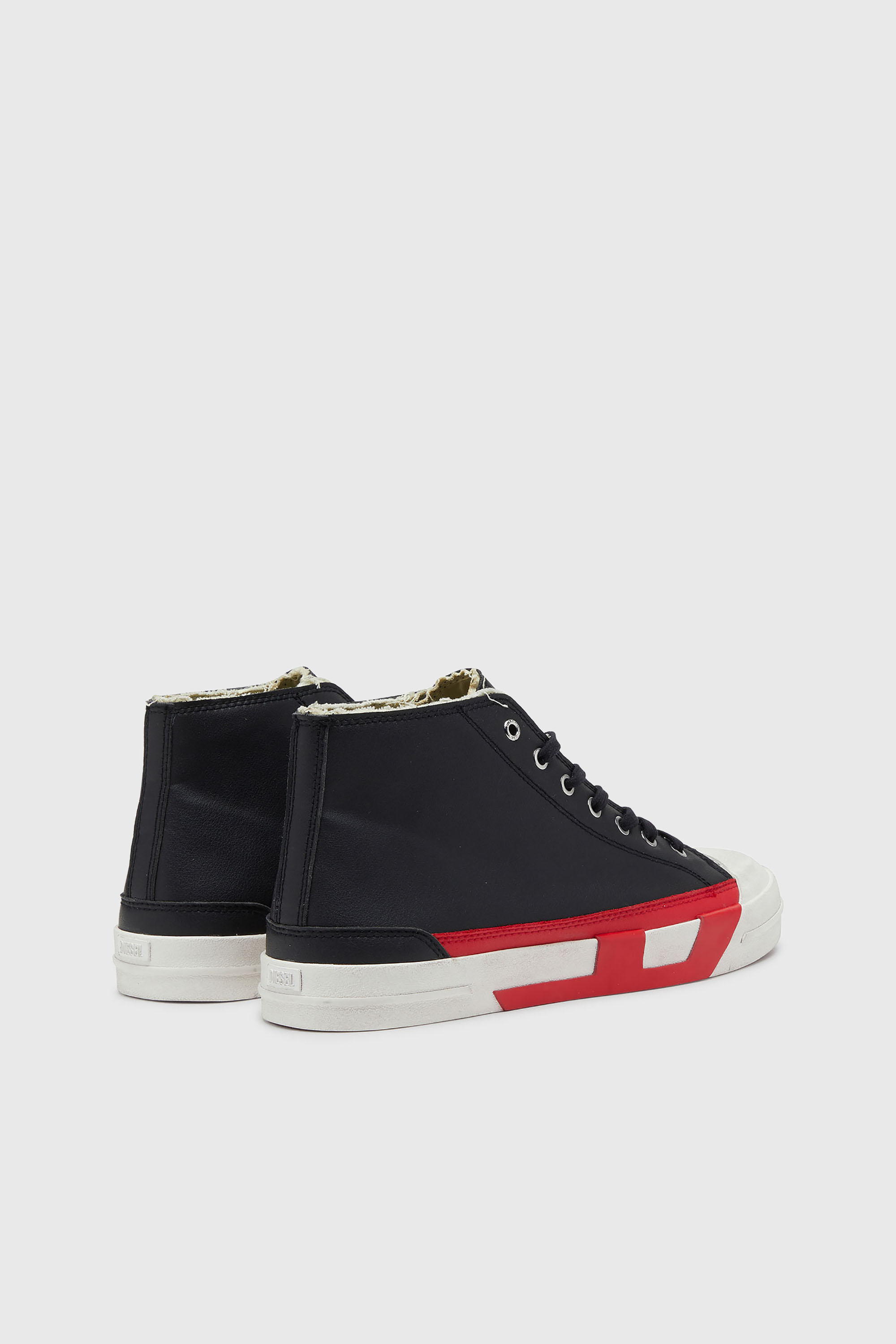 Diesel - S-D-VERSE MID II, Man's S-D-Verse Vulcanized shoes with D logo in Black/Red - 3