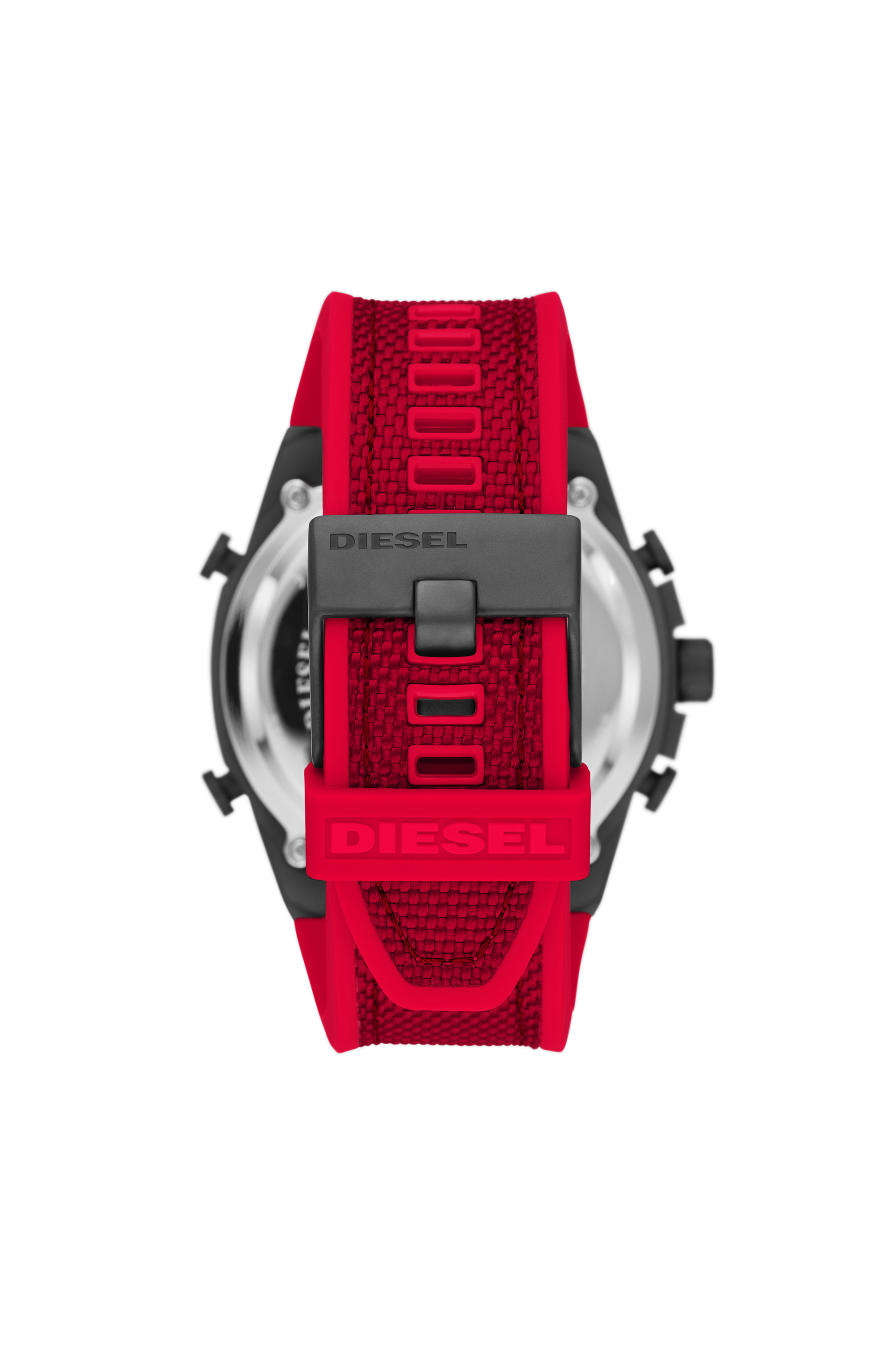 Diesel - DZ4551, Man's Mega Chief analog-digital red nylon and silicone watch in Red - 2