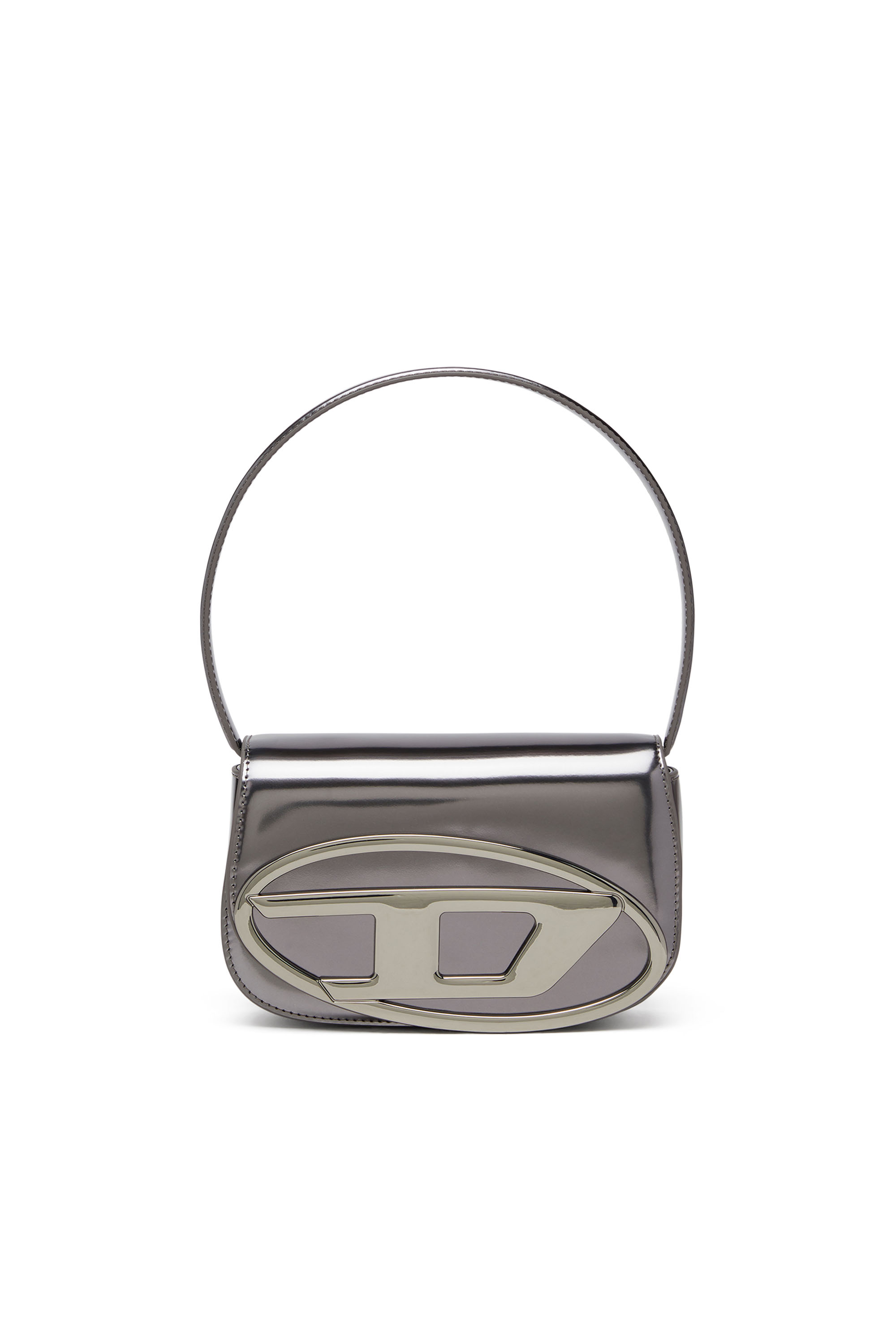 Diesel - 1DR, Woman's 1DR-Iconic shoulder bag in mirrored leather in Grey - 1