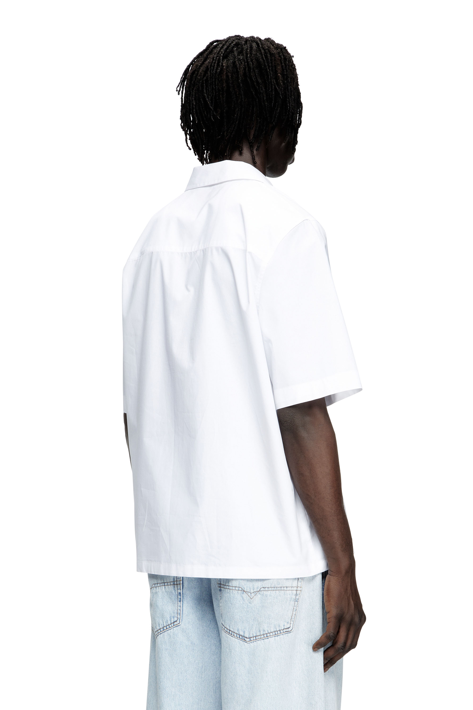 Diesel - S-MAC-PCAL, Man's Bowling shirt with Oval D in White - 4
