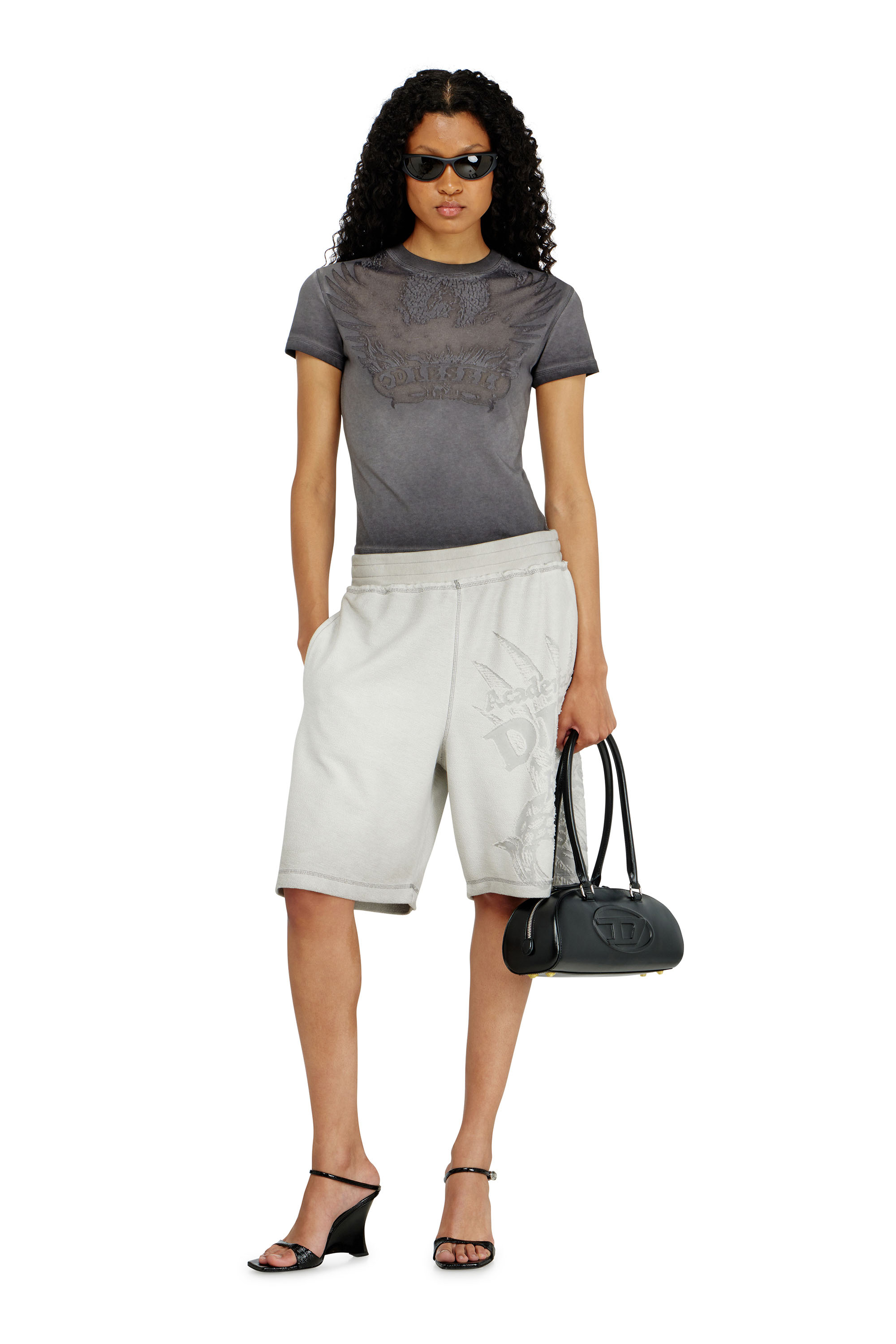 Diesel - T-ILA-AA7, Woman's Slim T-shirt with d&eacute;vor&eacute; Phoenix in null - 2