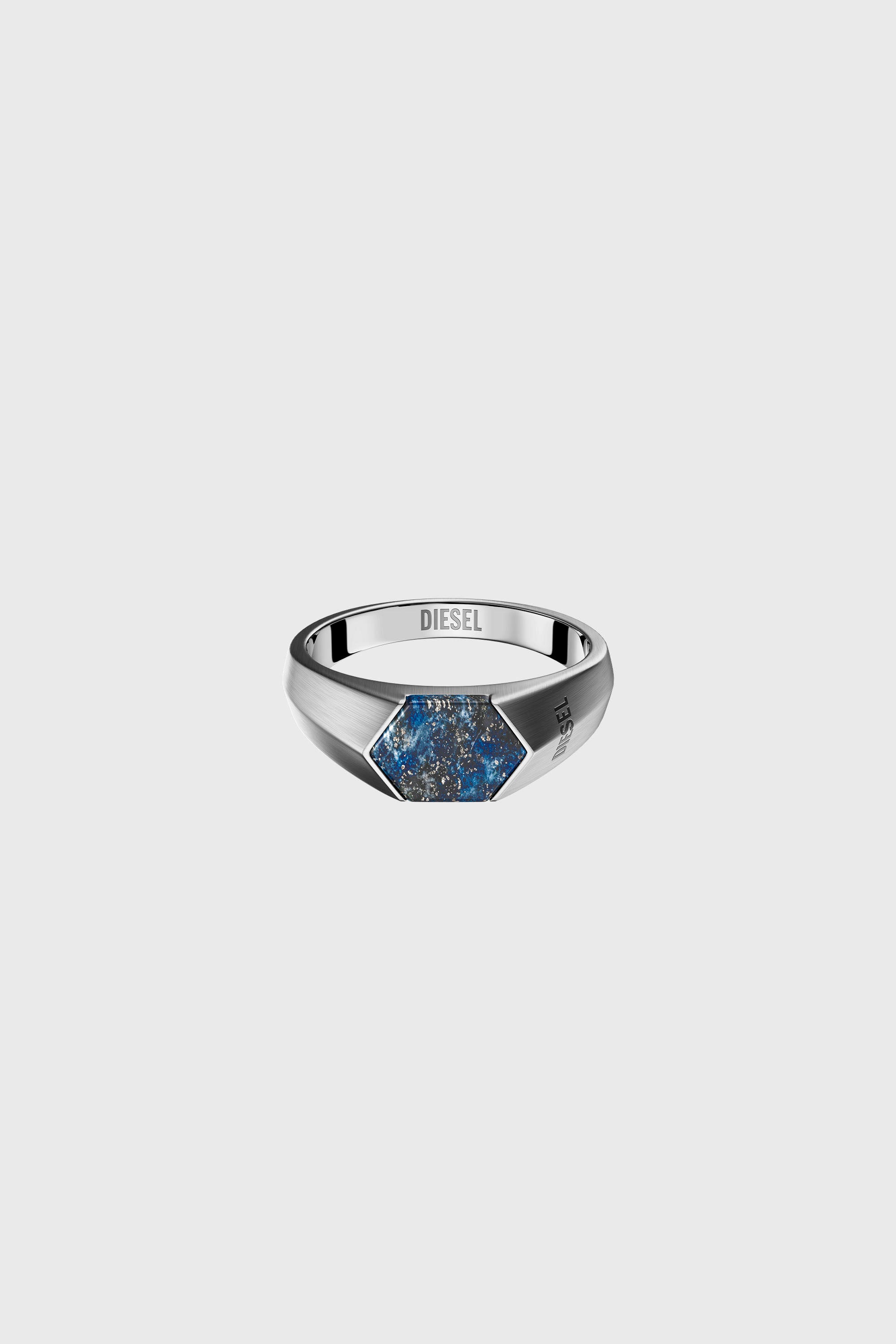 Diesel - DX1712040, Unisex's Lapis Signet Ring in Silver/Blue - 2