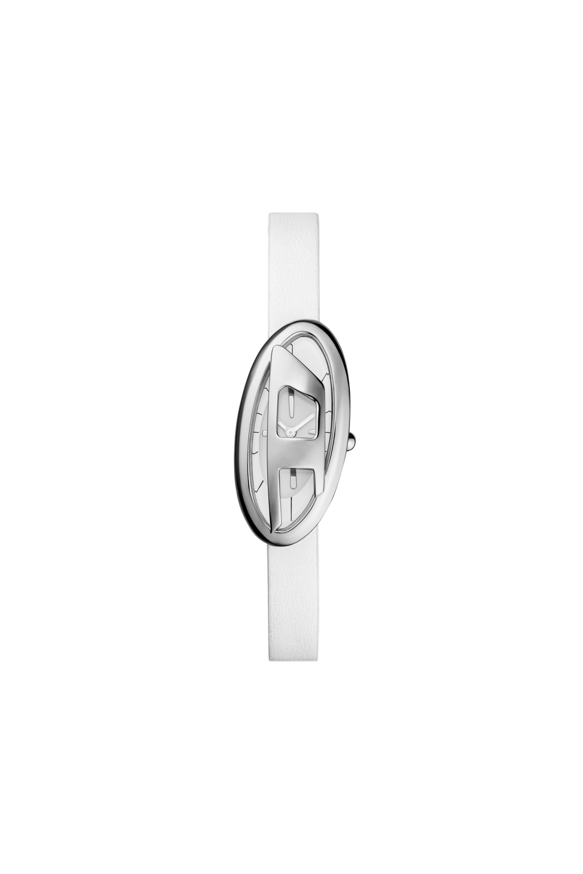 Diesel - DZ5613 WATCH, Woman's D-Era Two-Hand White Leather Watch in White - 1