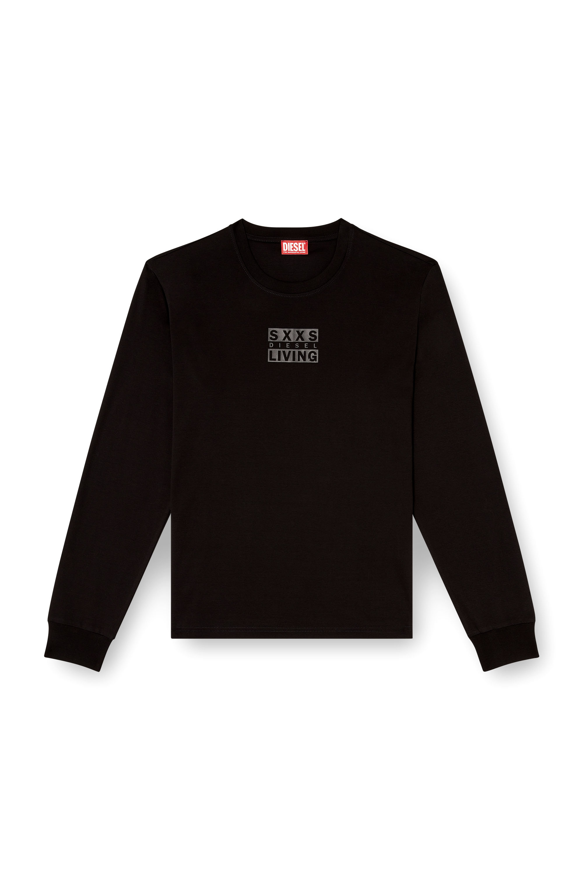 Diesel - T-MADJUST-LS-T1, Man's Long-sleeve cotton t-shirt in Black - 2