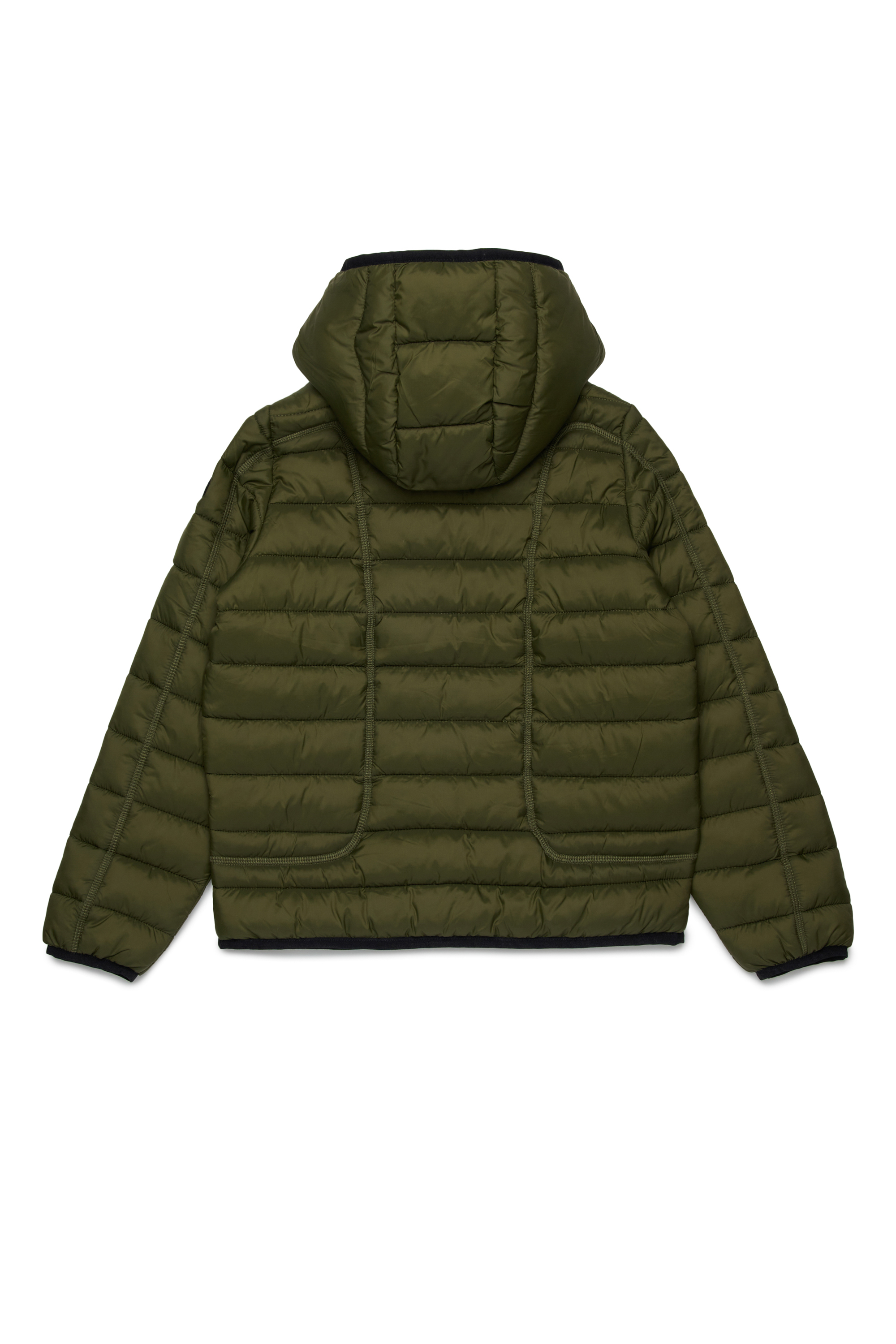 Diesel - JWSTONE, Unisex's Nylon jacket with hood in Dark Green - 2