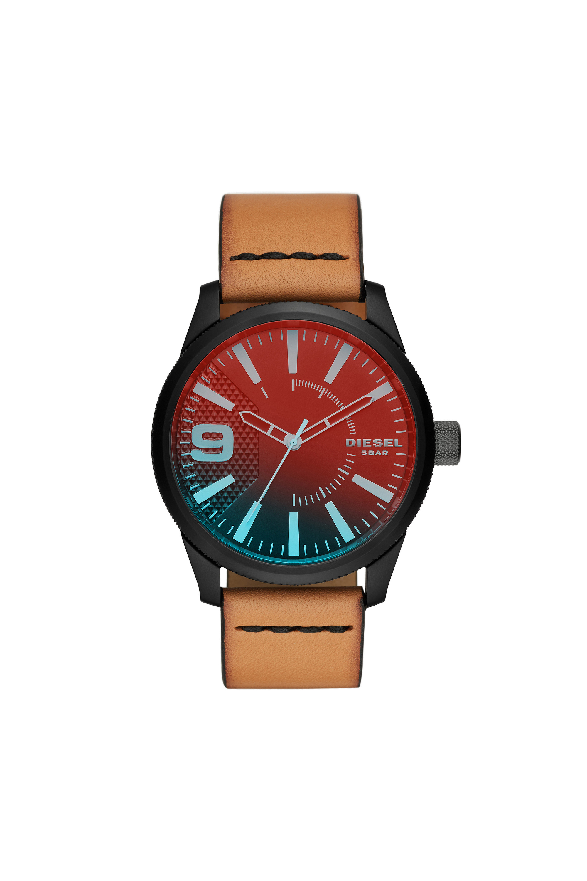 Diesel - DZ1860, Man's Rasp Nsbb brown watch with iridescent lens, 46 mm in Brown - 1