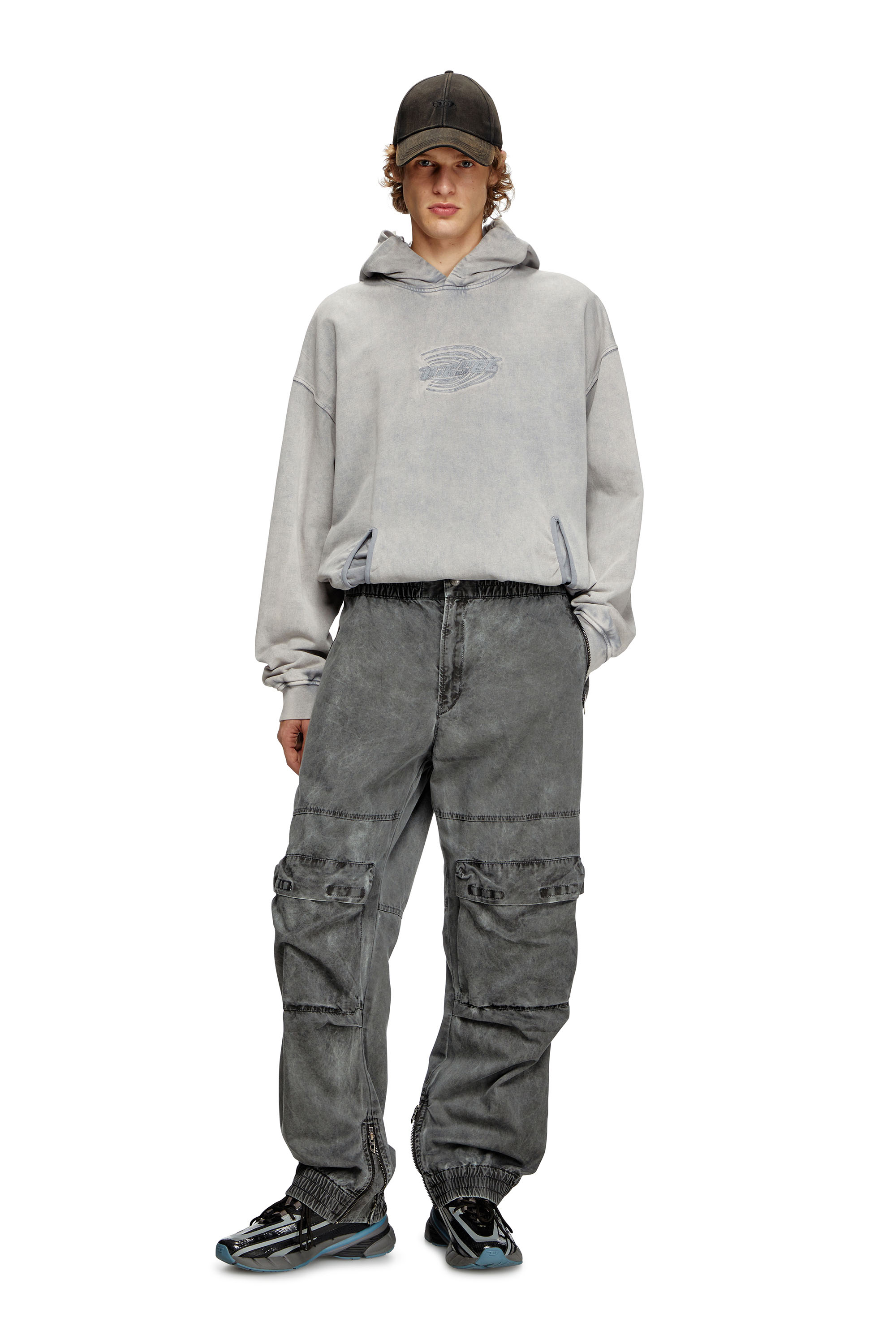 Diesel - P-BEECK, Man's Cargo pants in cotton twill in Grey - 1