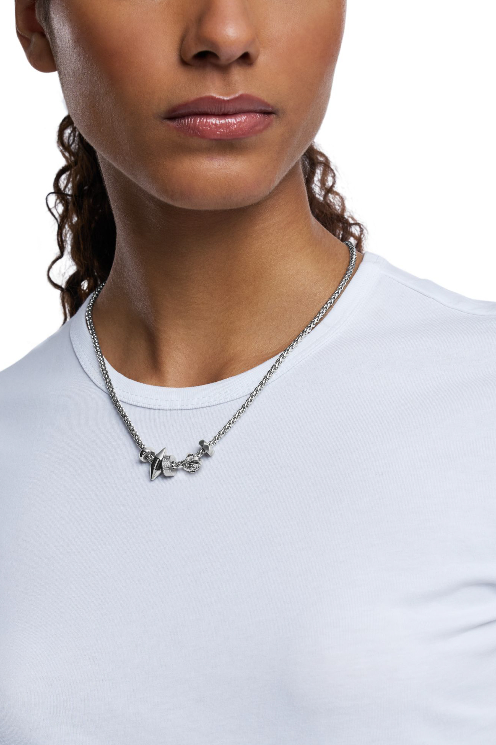 Diesel - DX1623040 JEWELLERY, Unisex's Stainless steel charm necklace in Silver - 3