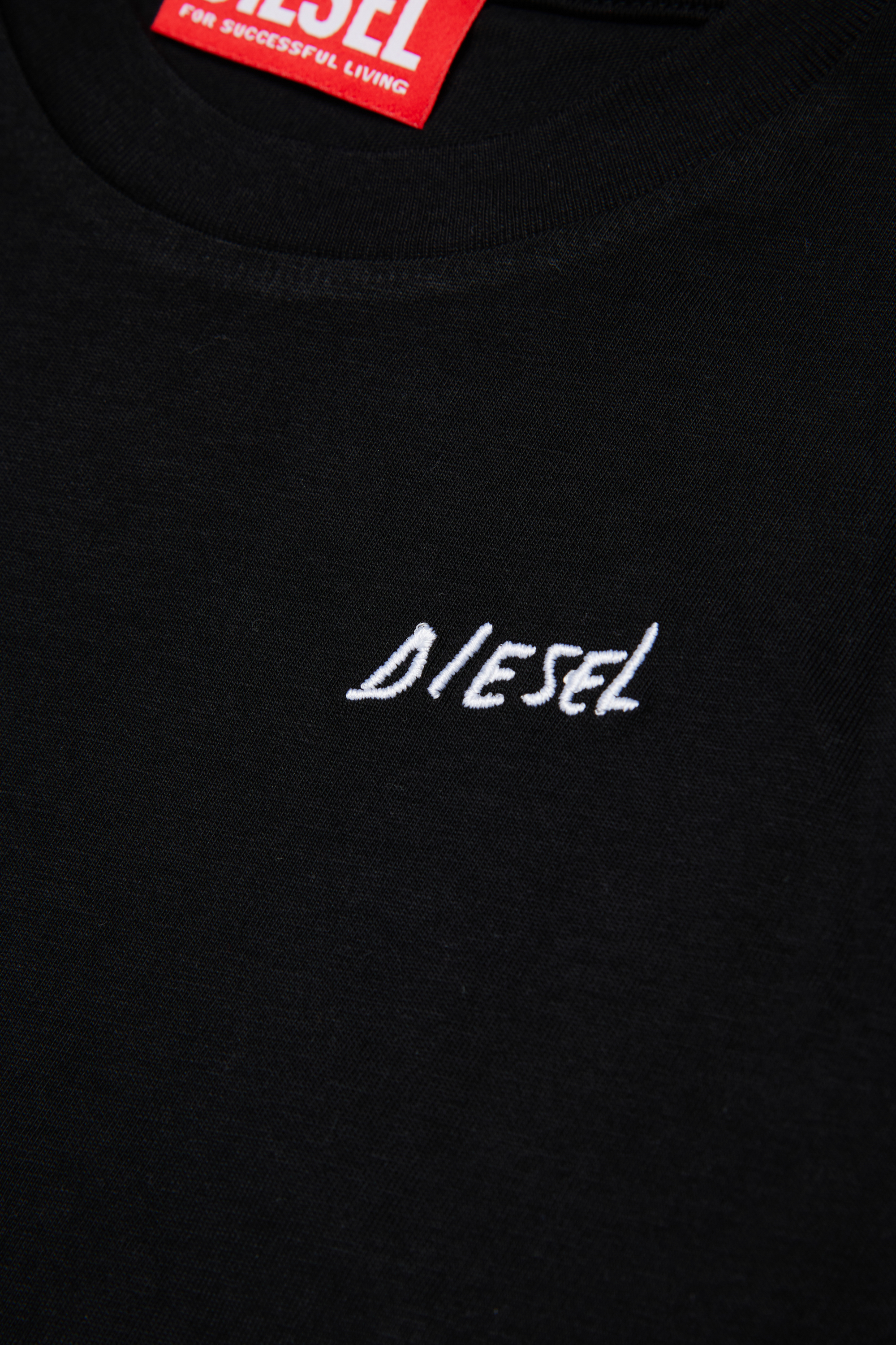 Diesel - TDIEGOSB22LS, Man's Cotton T-shirt with embroidered logo in Black - 4