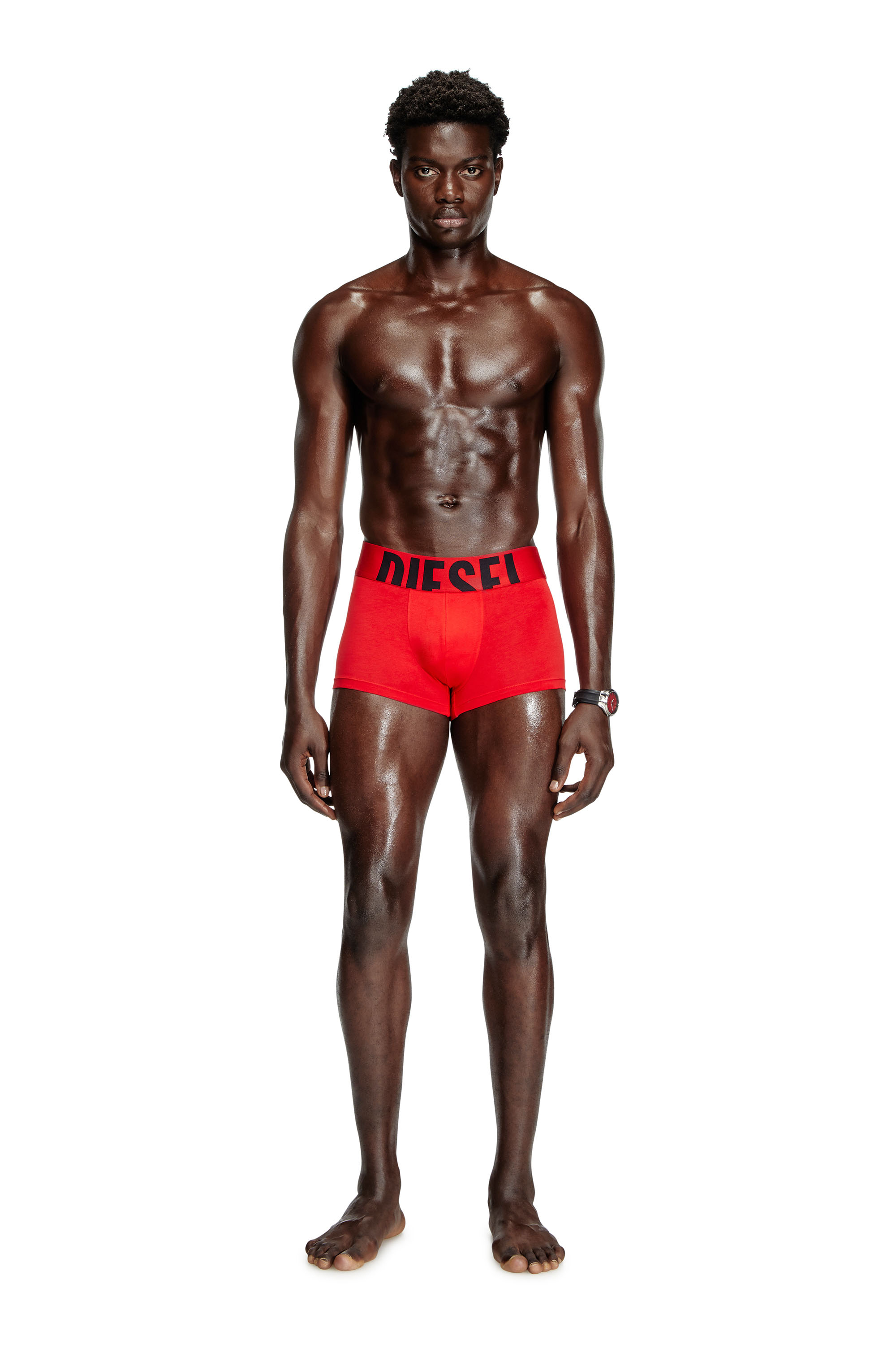 Diesel - UMBX-DAMIENTHREEPACK-5.5EL, Man's Three-pack boxer briefs in stretch cotton in Red/Black - 4