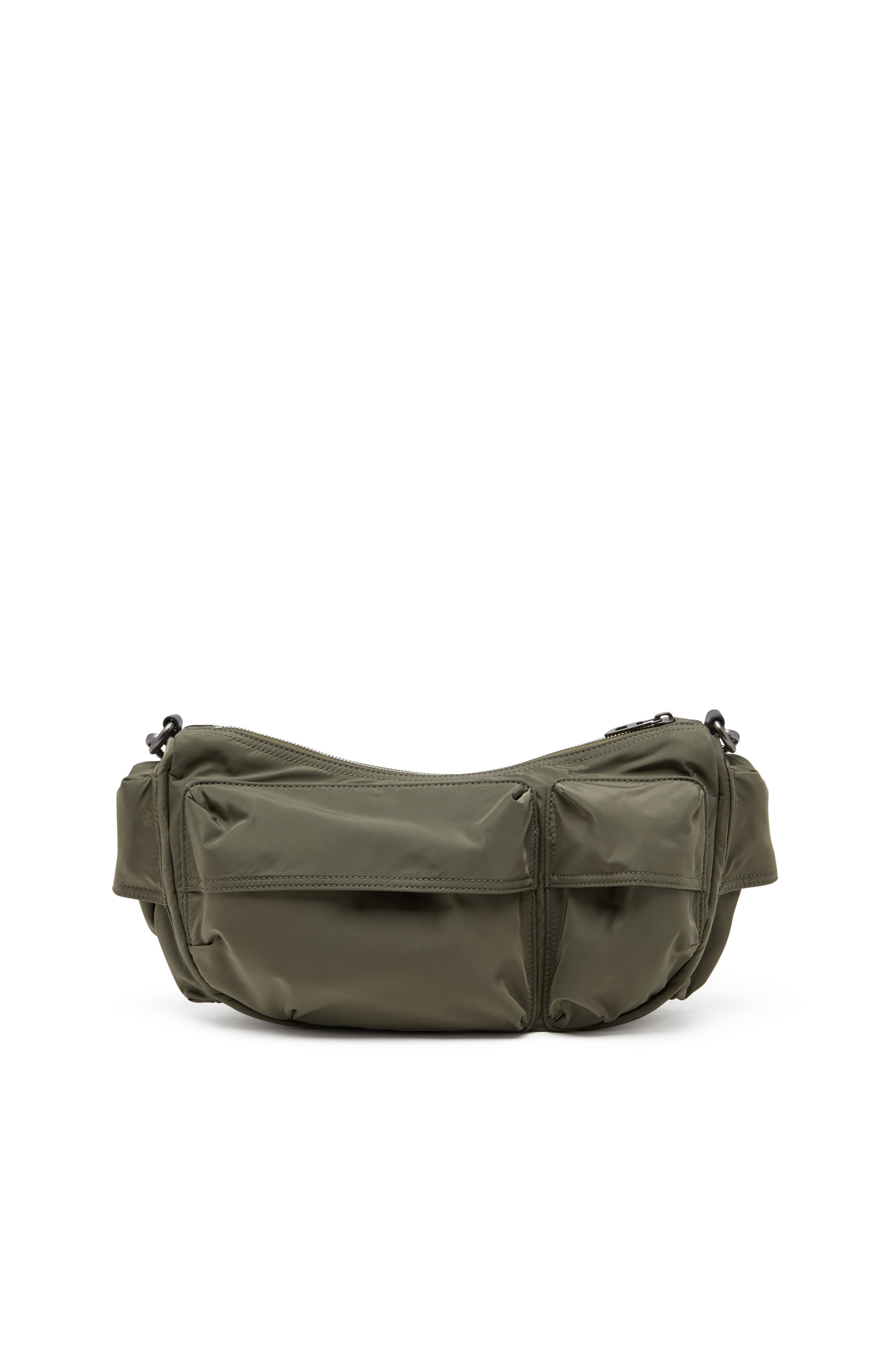 Diesel - MULTI-PKTS SHOULDER BAG X, Unisex's Multi-Pkts-Multipocket bag in utilitarian shell in Green - 2