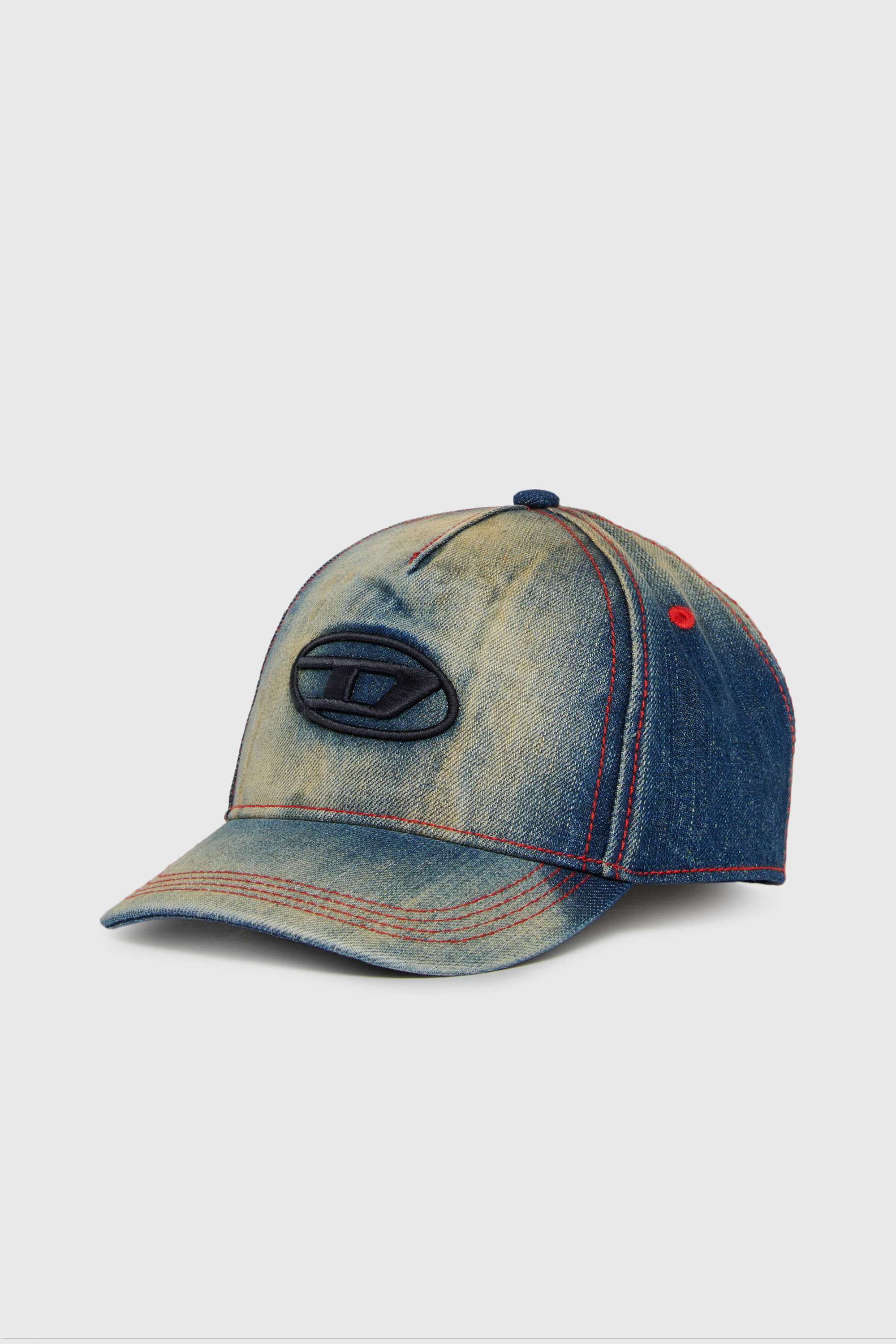 Diesel - FIMEN, Unisex's Baseball cap in faded denim with Oval D embroidery in Medium blue - 1