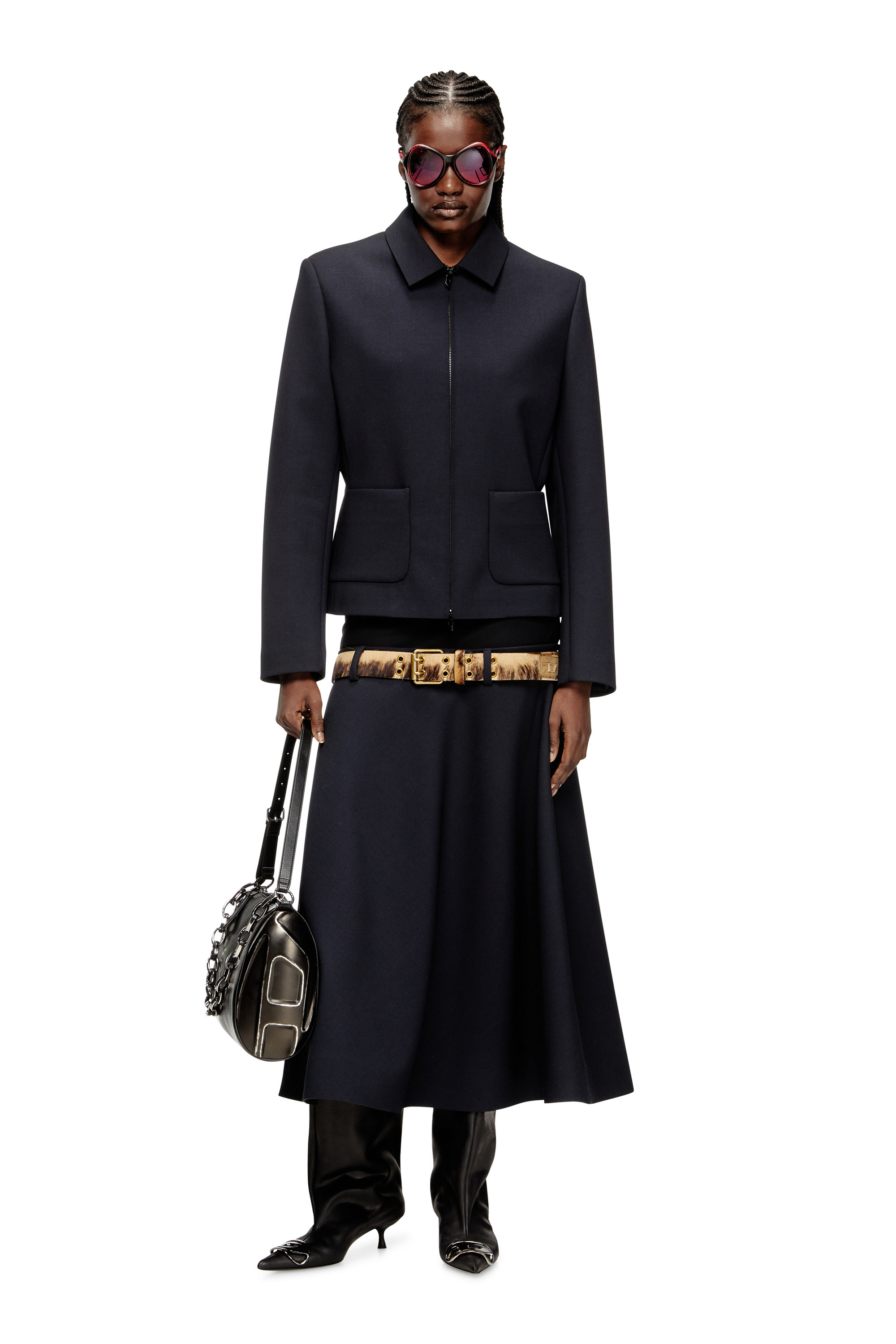 Diesel - D-VENUS 40 KB TUBE, Woman's D-Venus-Knee-high boots in oiled leather in Black - 6