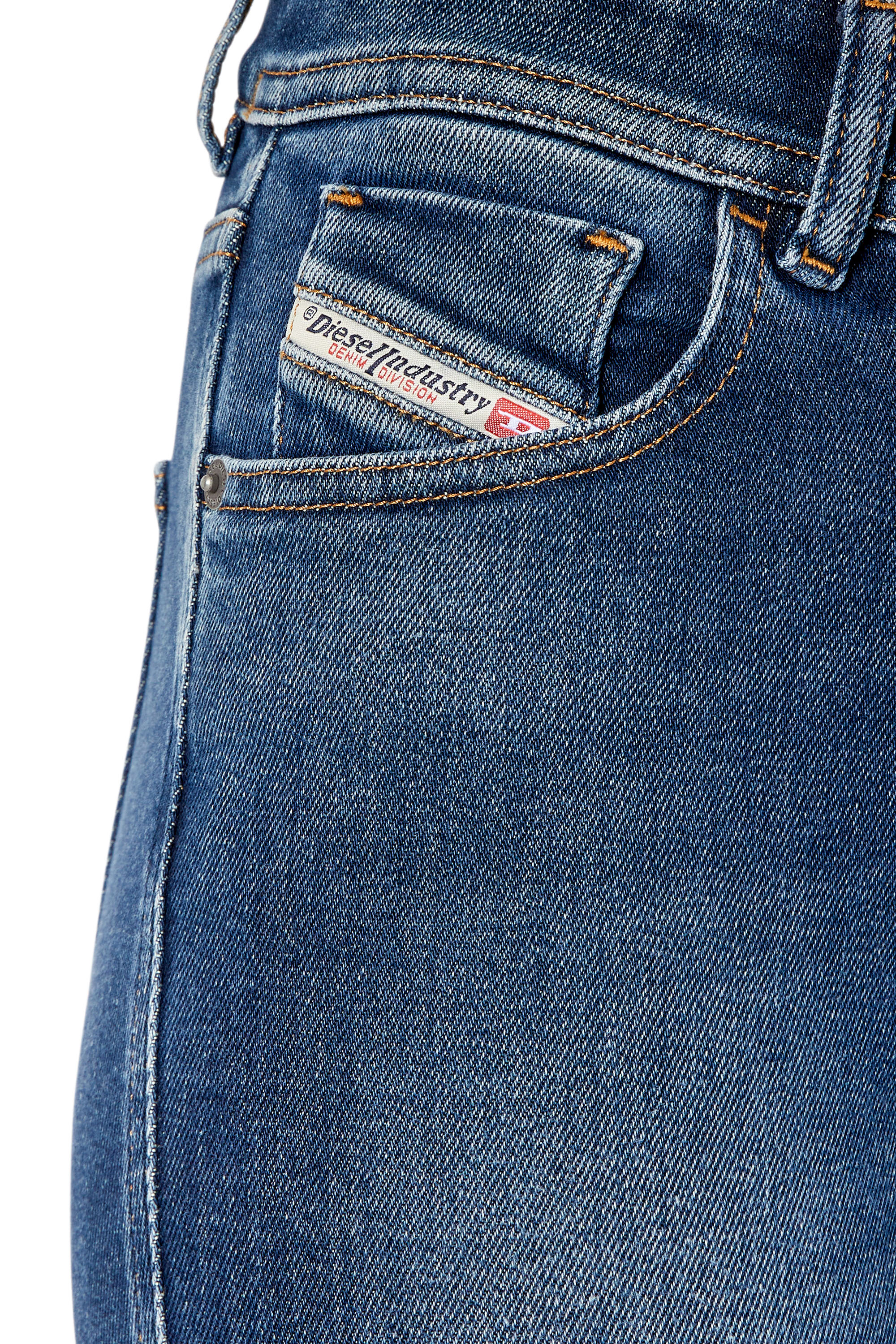 Diesel - 2017 Slandy 09E97 Super skinny Jeans, Dark Blue - Image 3
